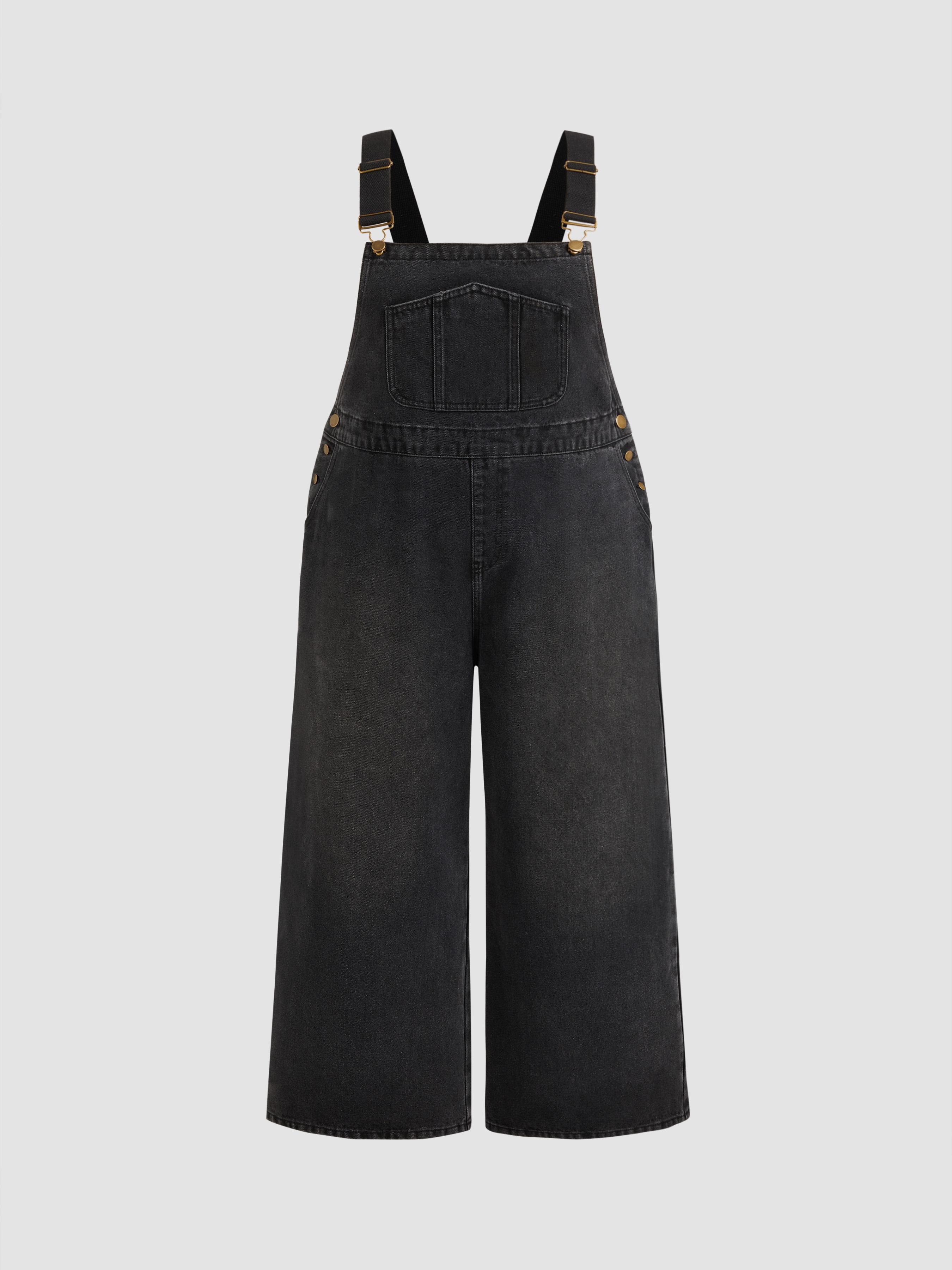 Denim Pocket Wide Leg Jumpsuit Curve & Plus by CIDER