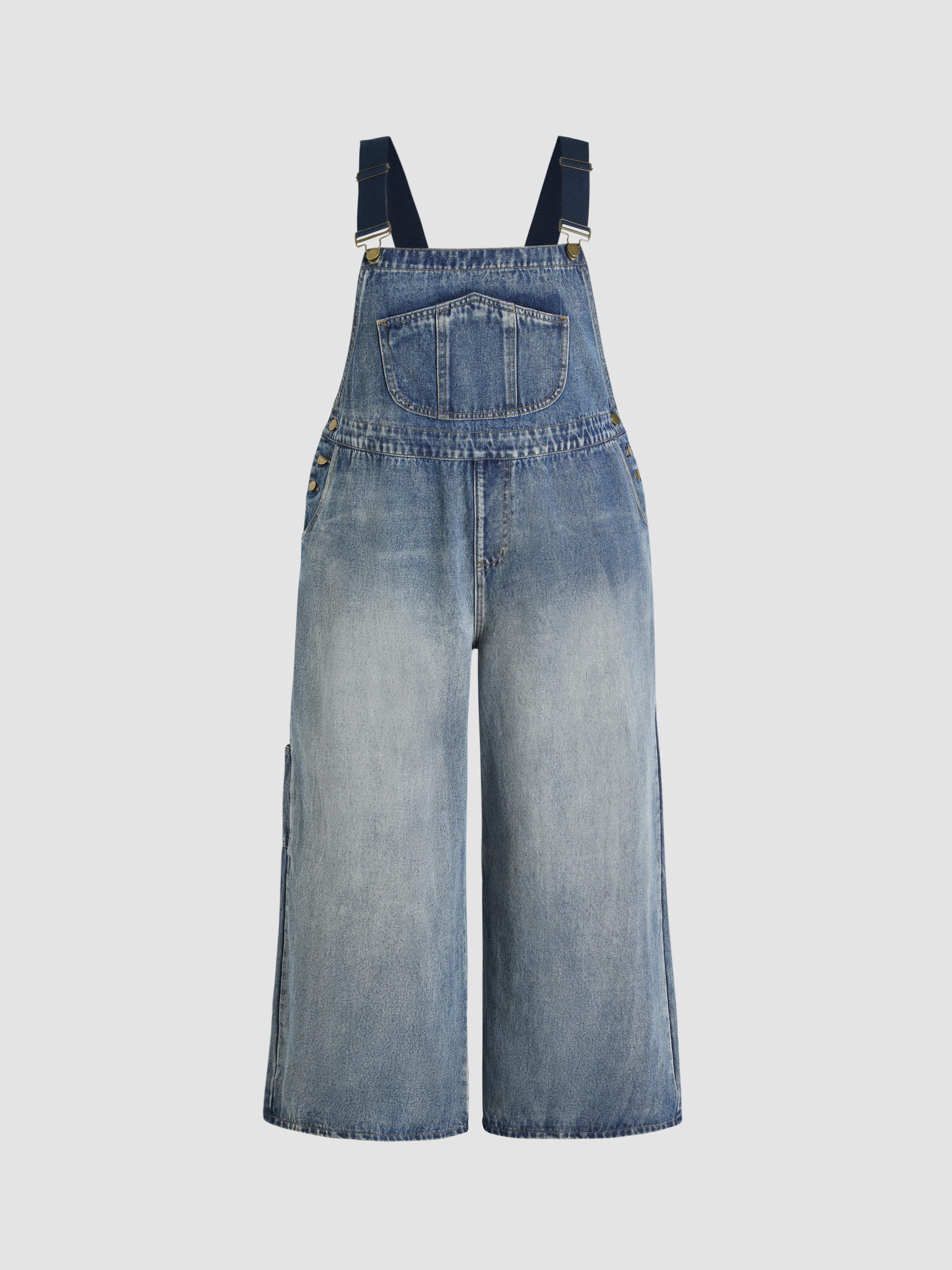 Denim Pocket Wide Leg Jumpsuit Curve & Plus by CIDER