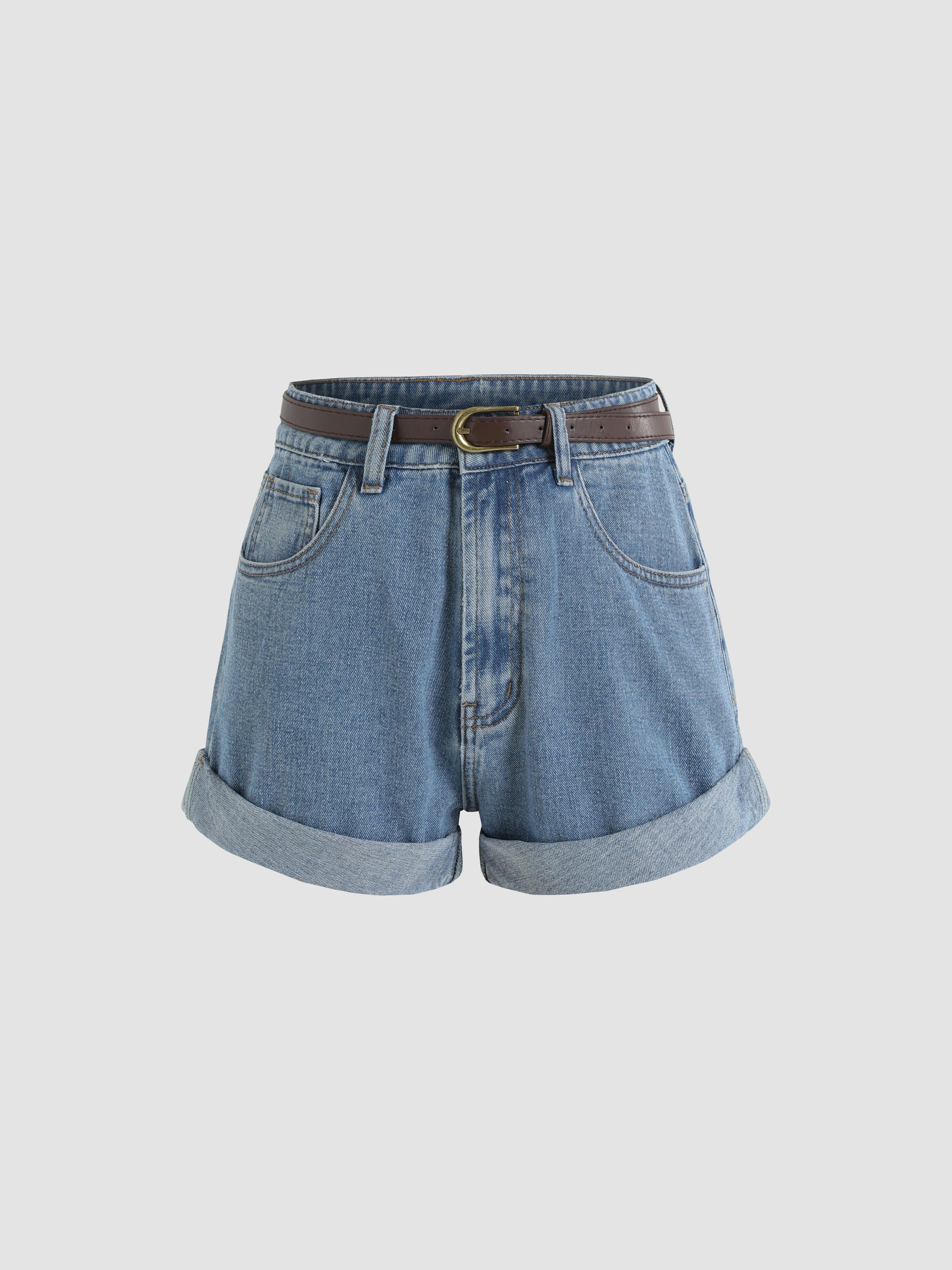 Denim Shorts With Belt by CIDER