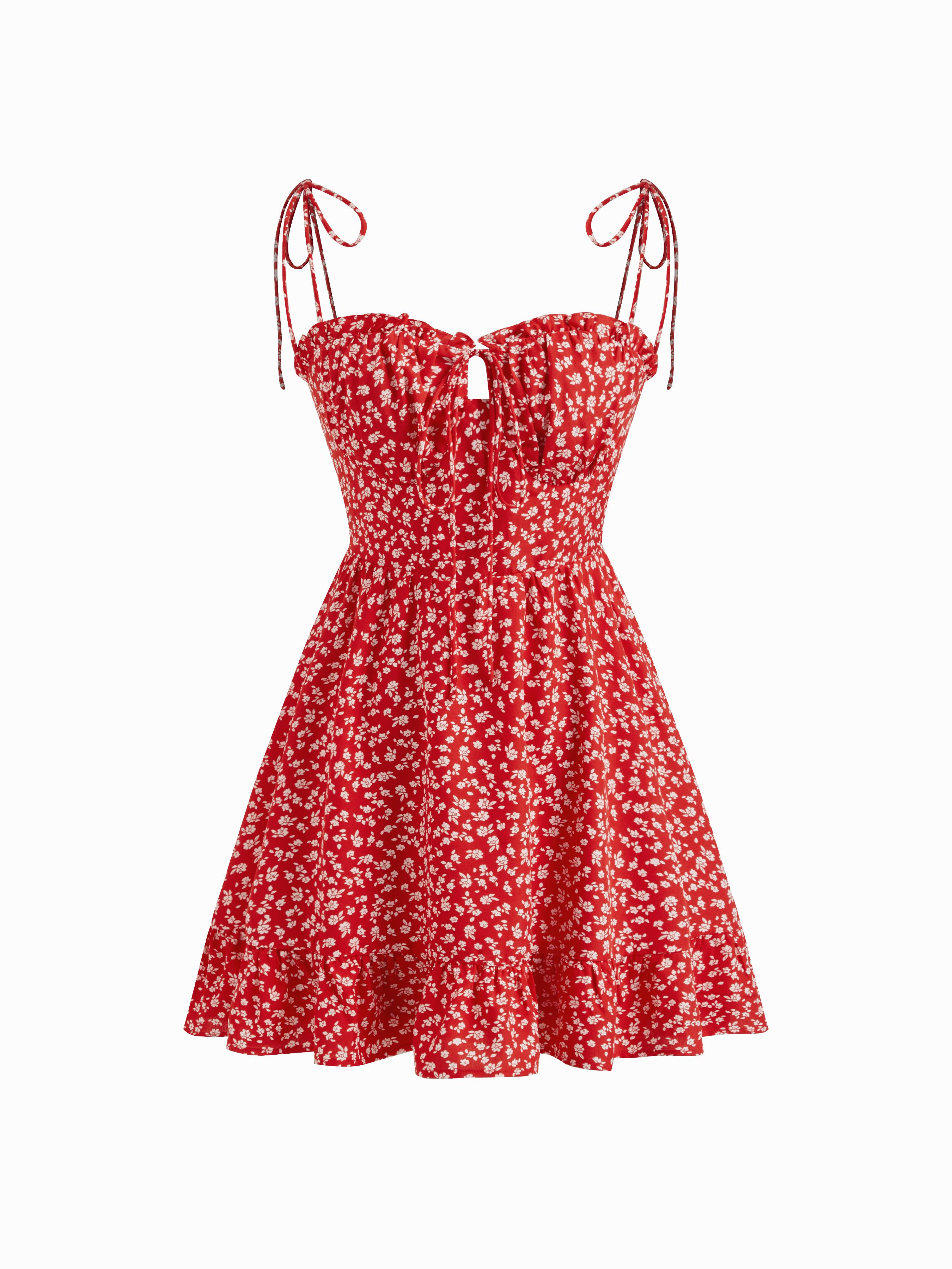 Ditsy Floral Tie Shoulder Mini Dress by CIDER