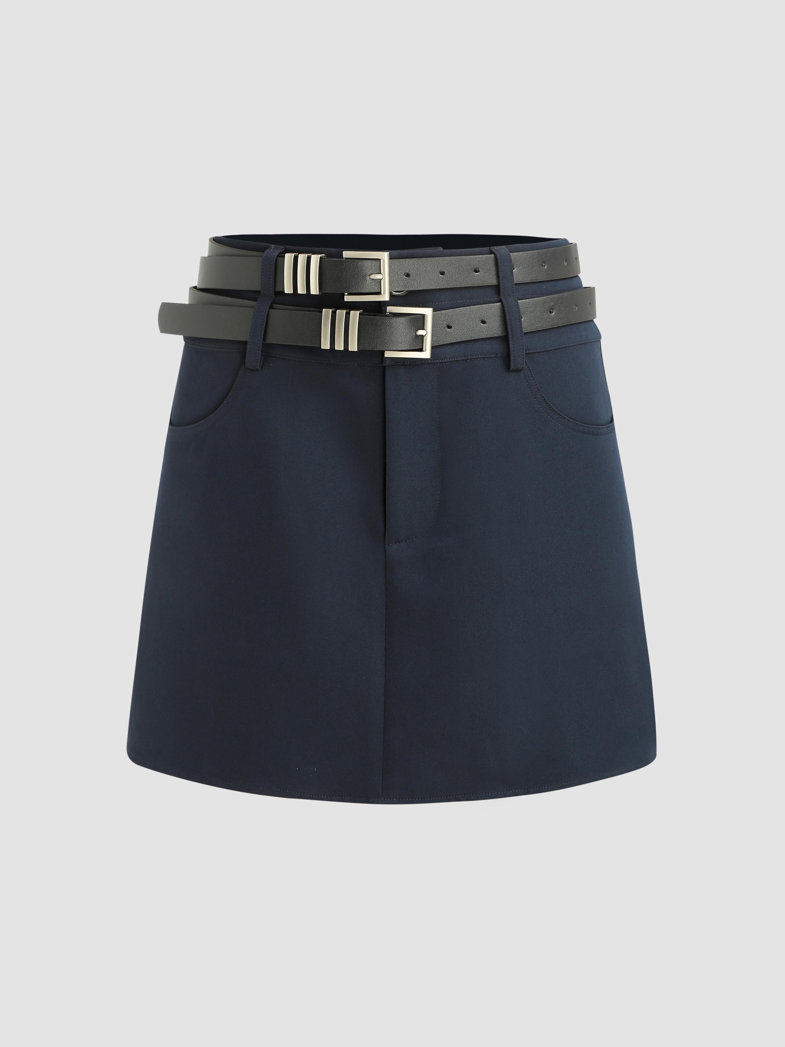 Double Belted Mini Skirt by CIDER