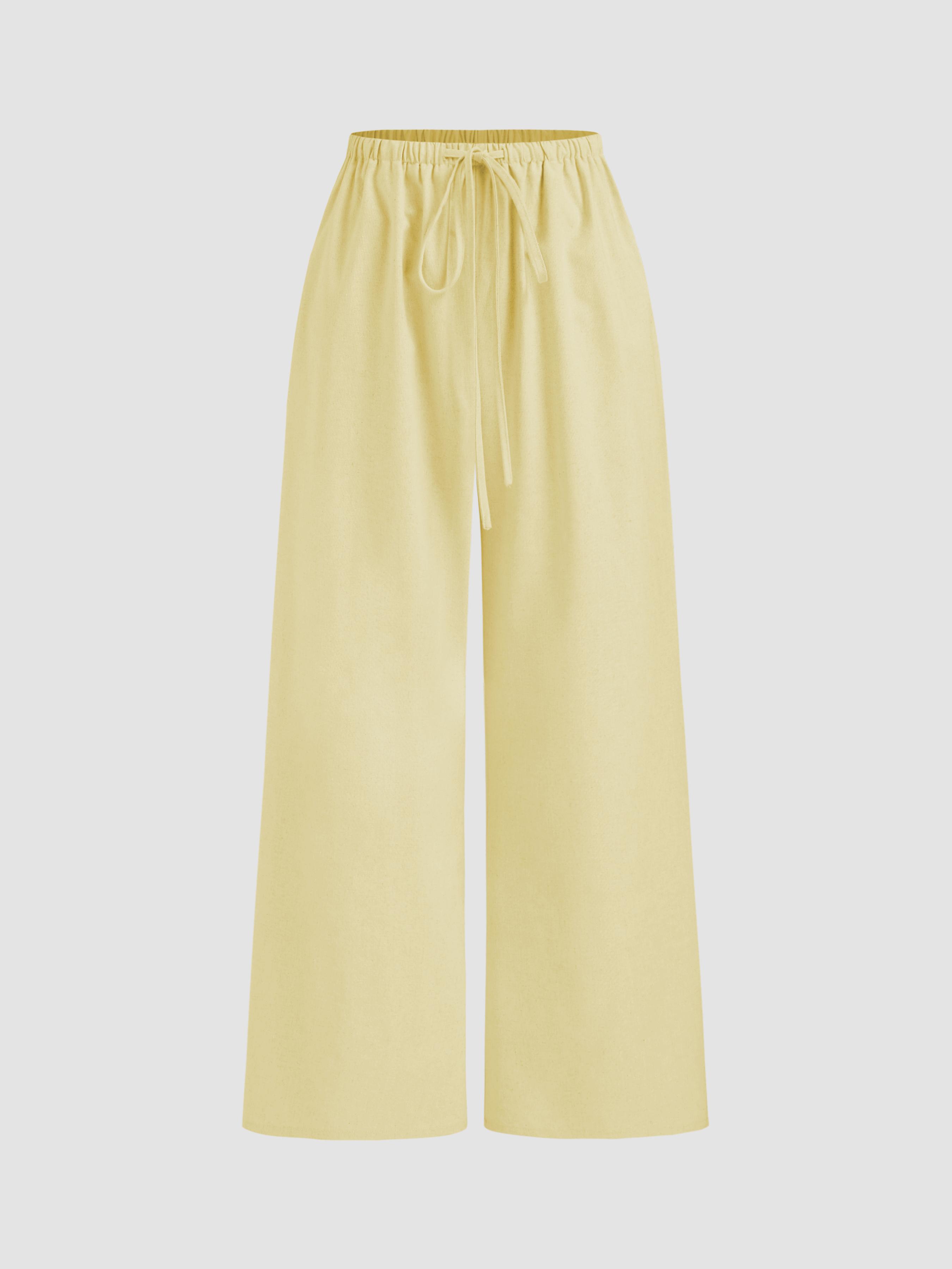 Drawstring Pull-On Linen Pant by CIDER