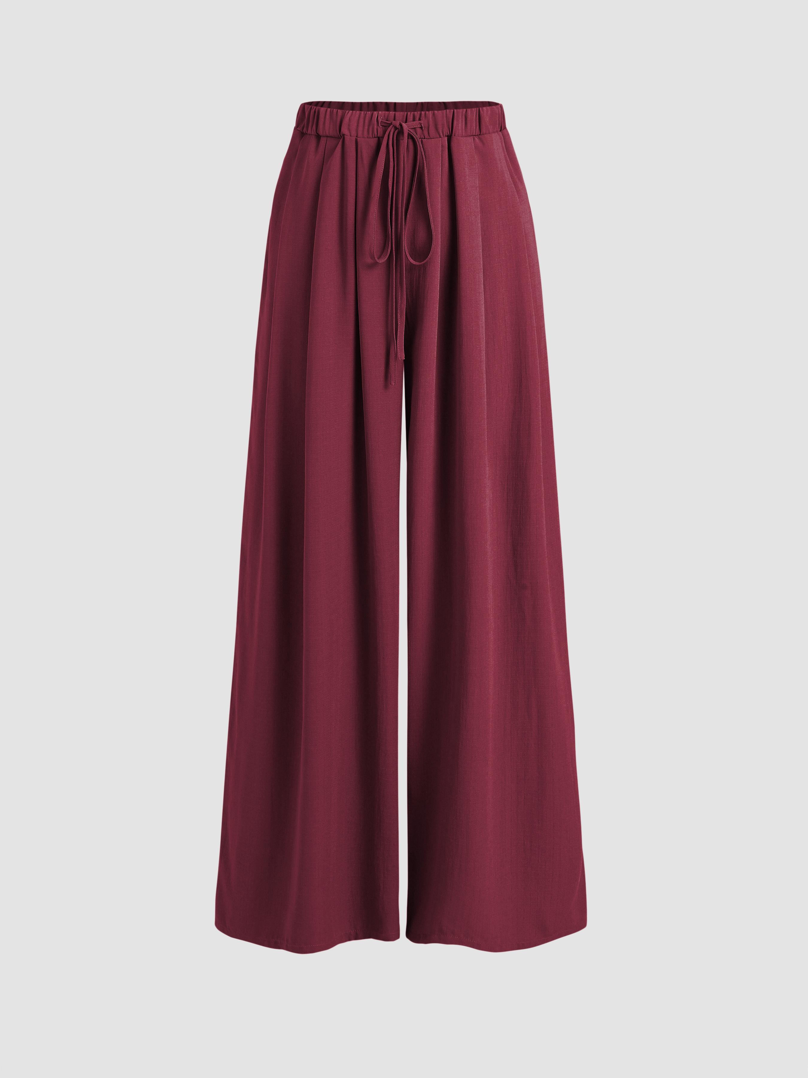 Drawstring Pull-On Wide Leg Pant by CIDER