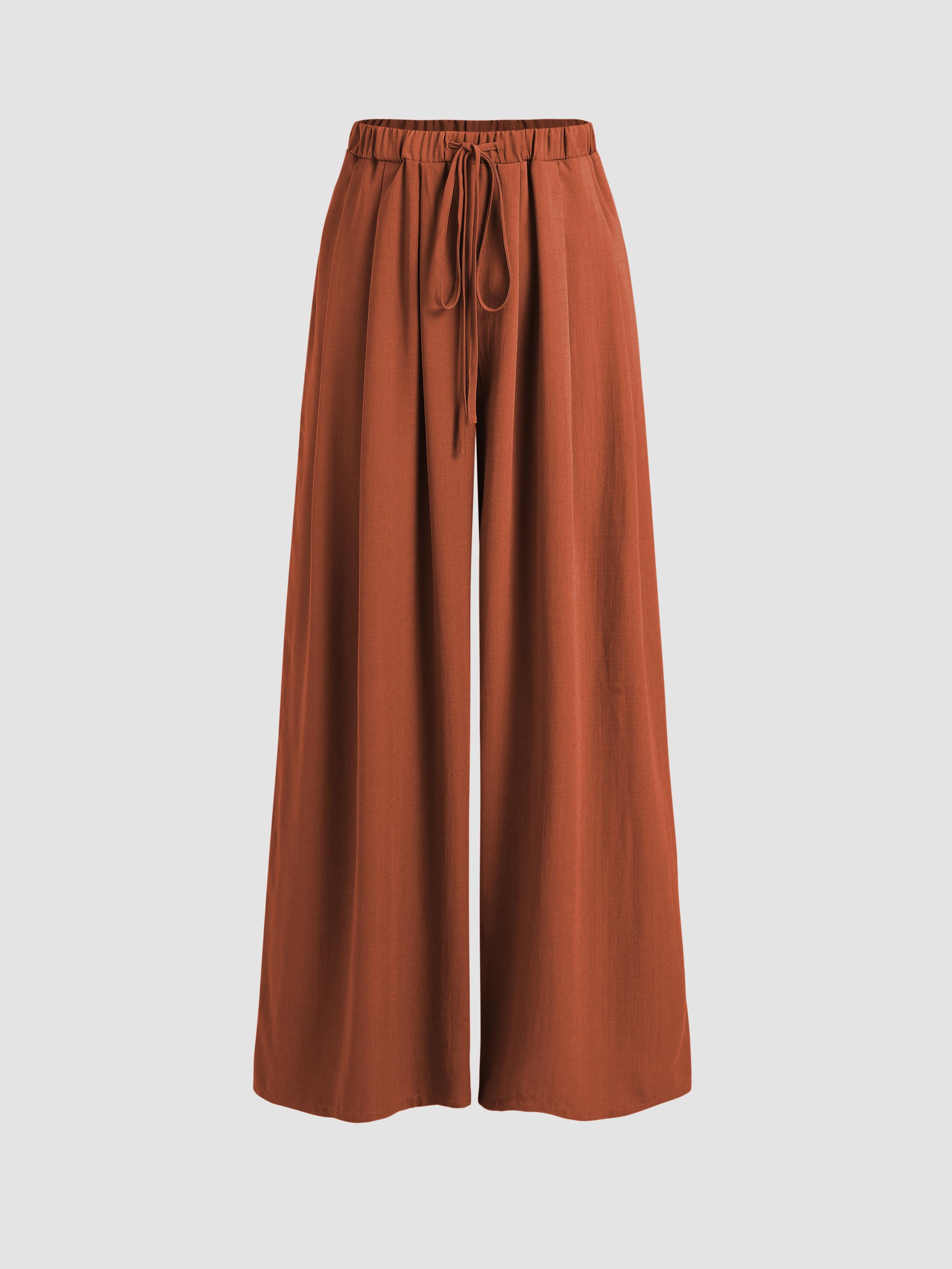 Drawstring Pull-On Wide Leg Pant by CIDER