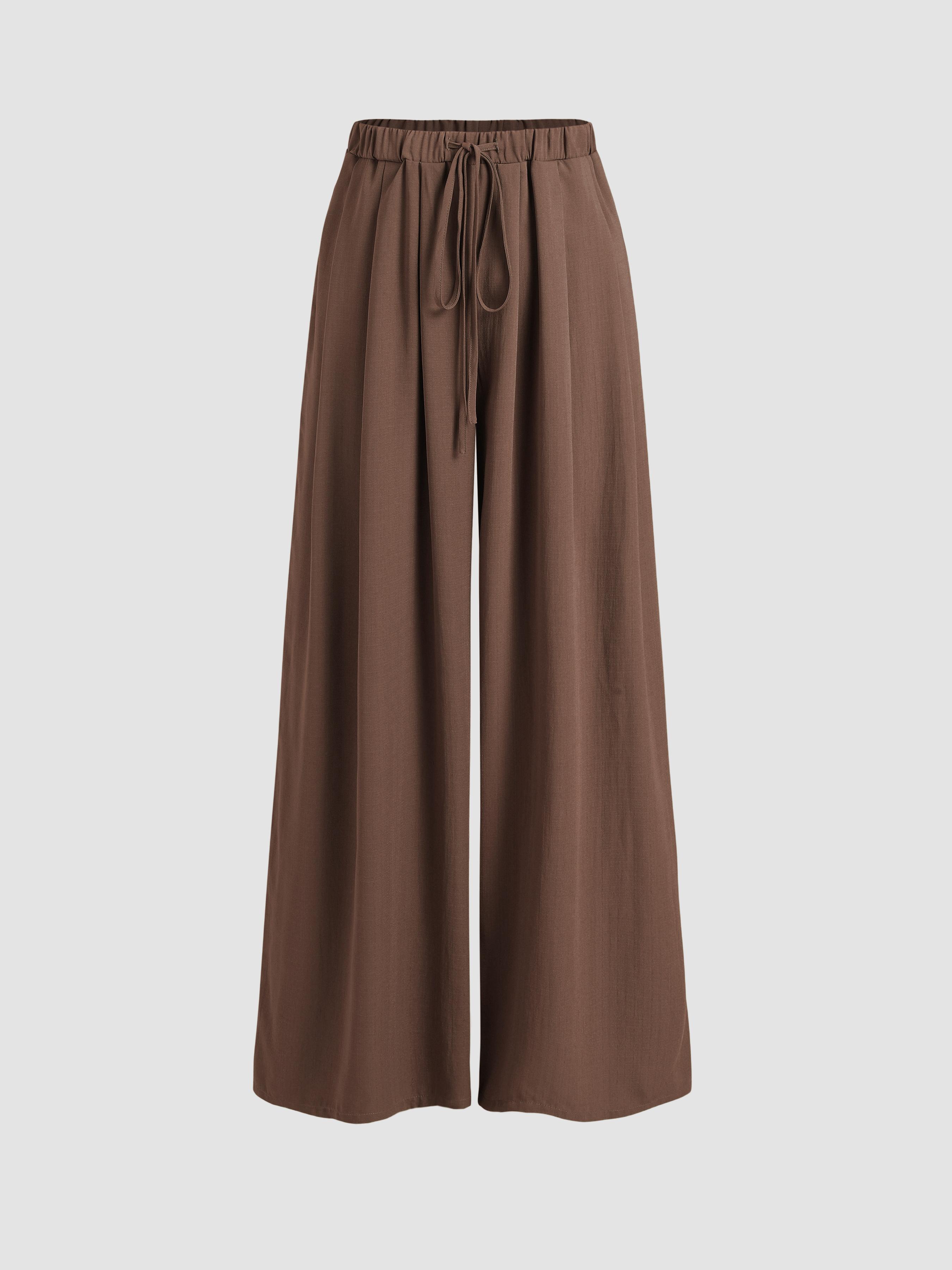Drawstring Pull-On Wide Leg Pant by CIDER