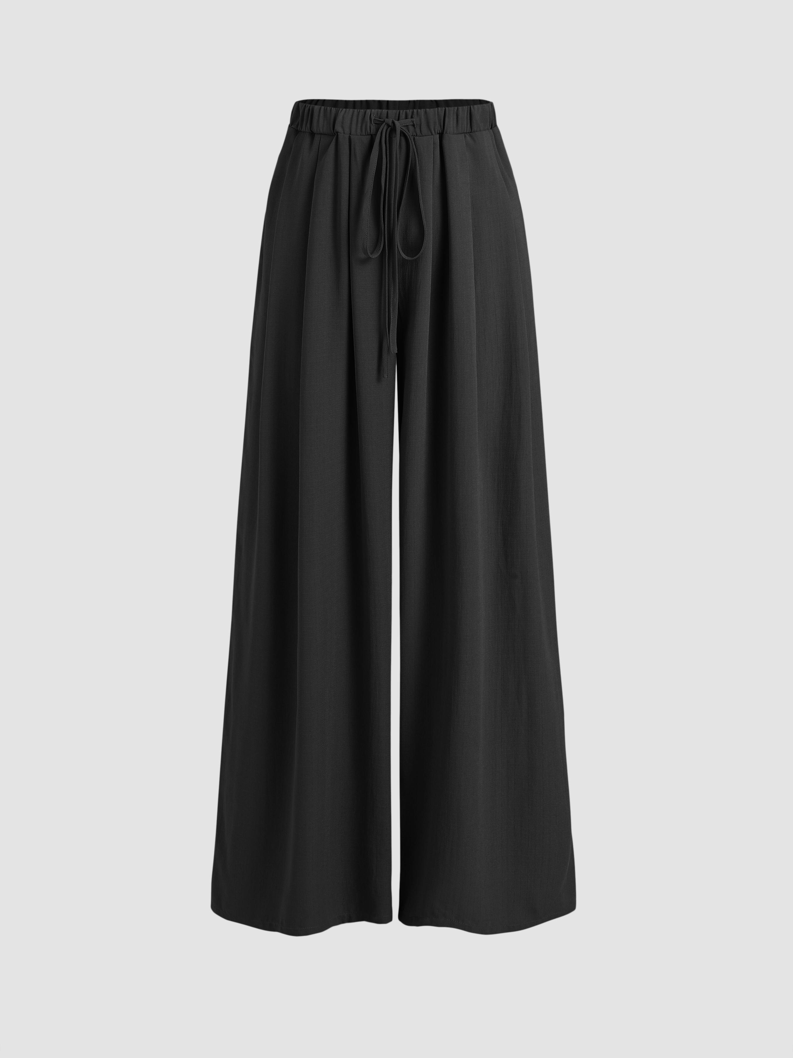Drawstring Pull-On Wide Leg Pant by CIDER