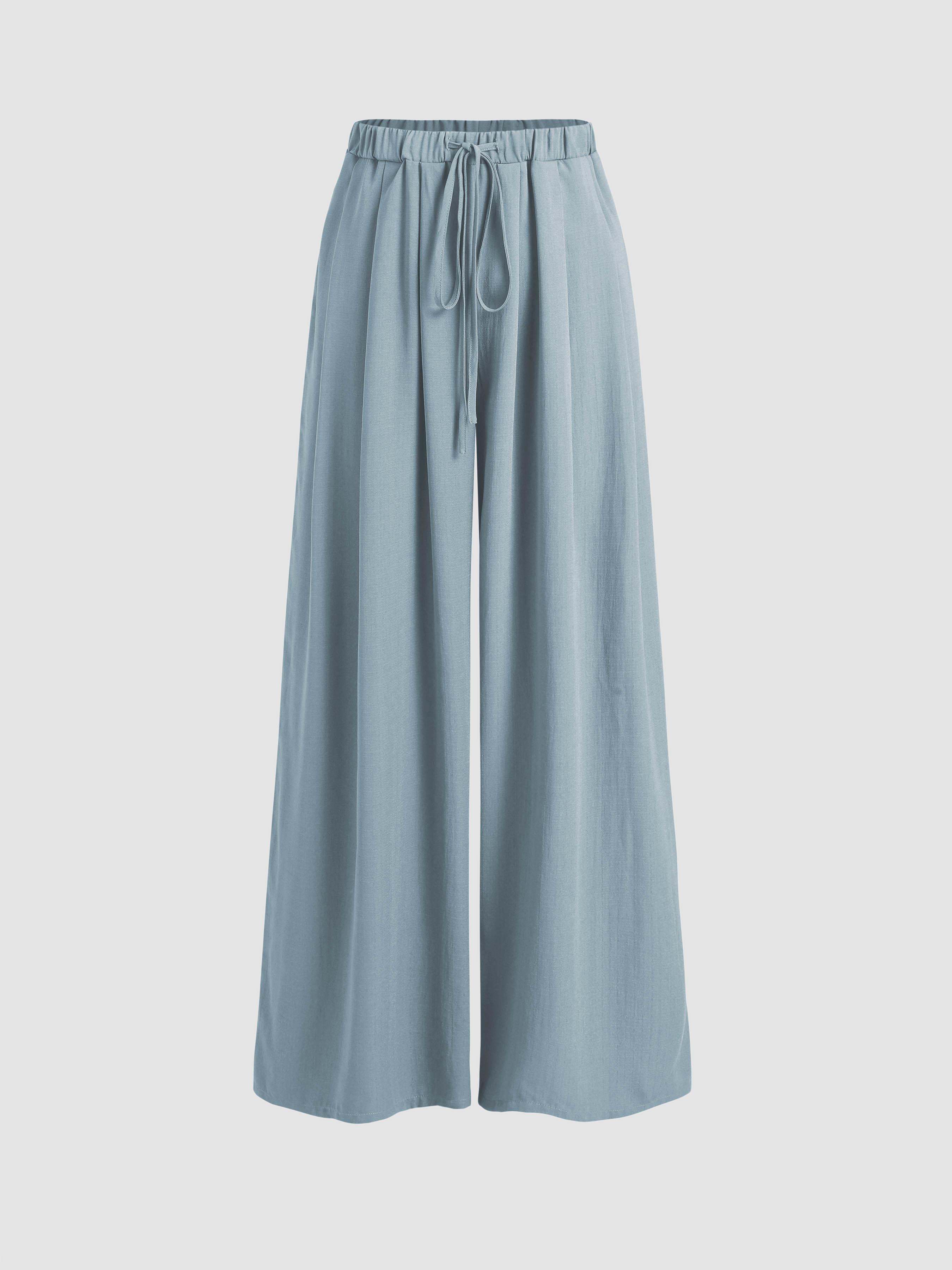 Drawstring Pull-On Wide Leg Pant by CIDER