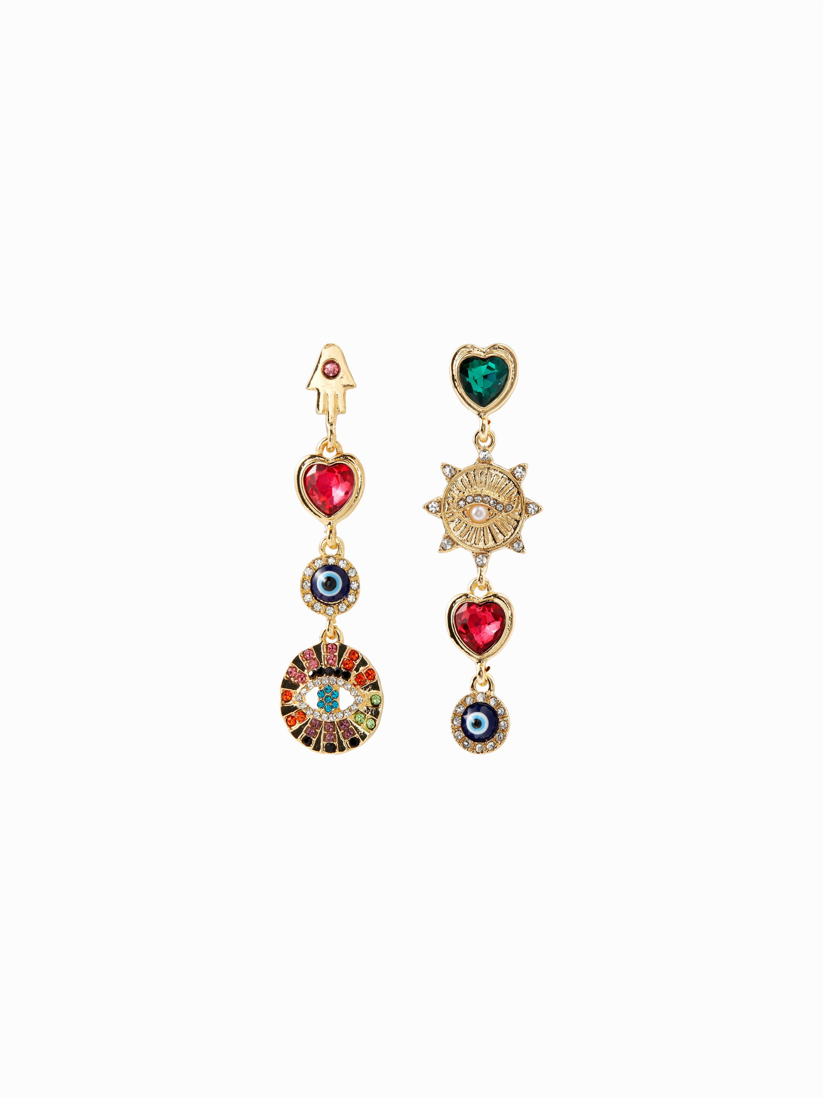 EYE & HEART DECOR DROP EARRINGS by CIDER