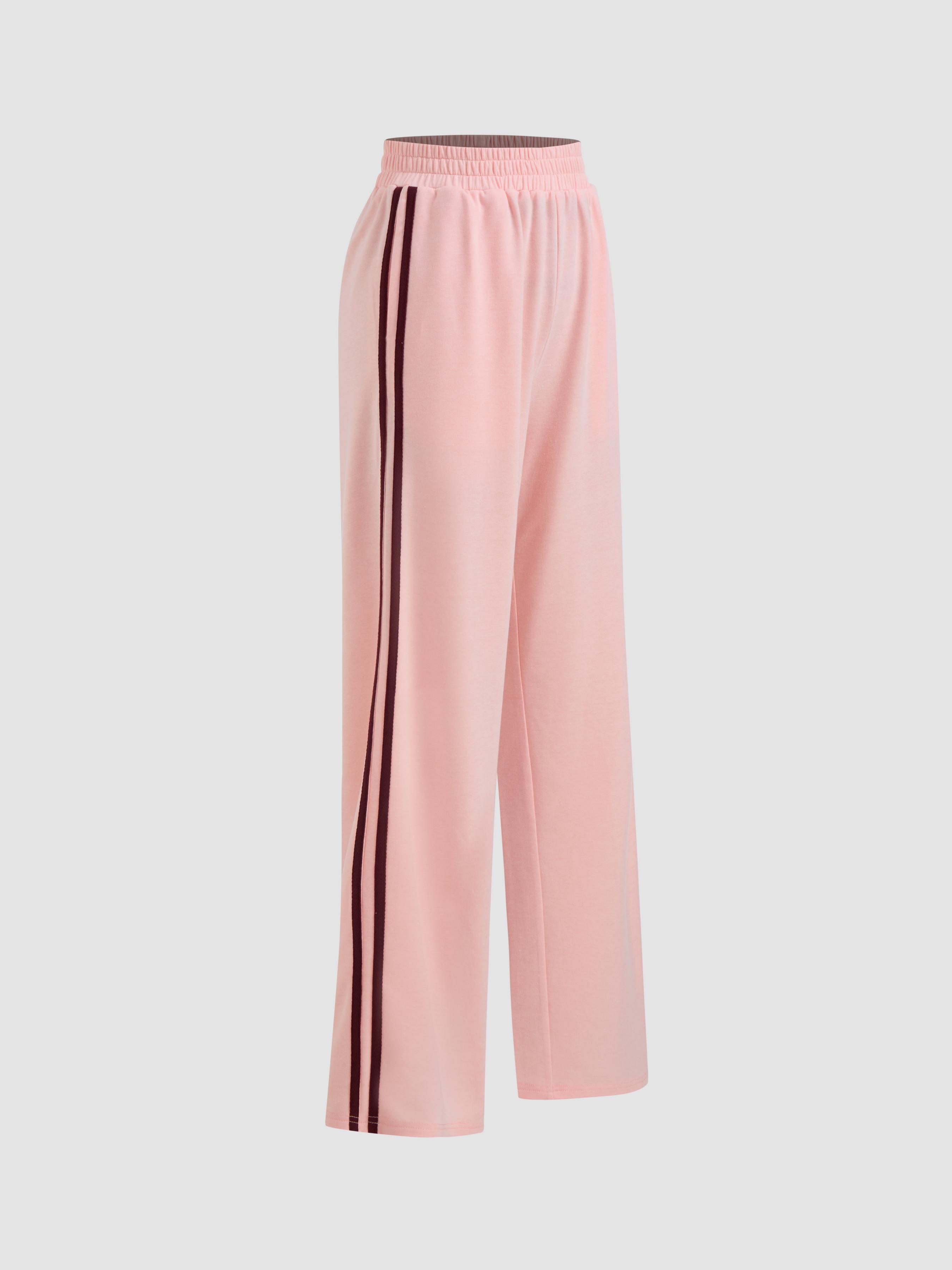 Elastic Waist Contrasting Trim Sweatpants by CIDER