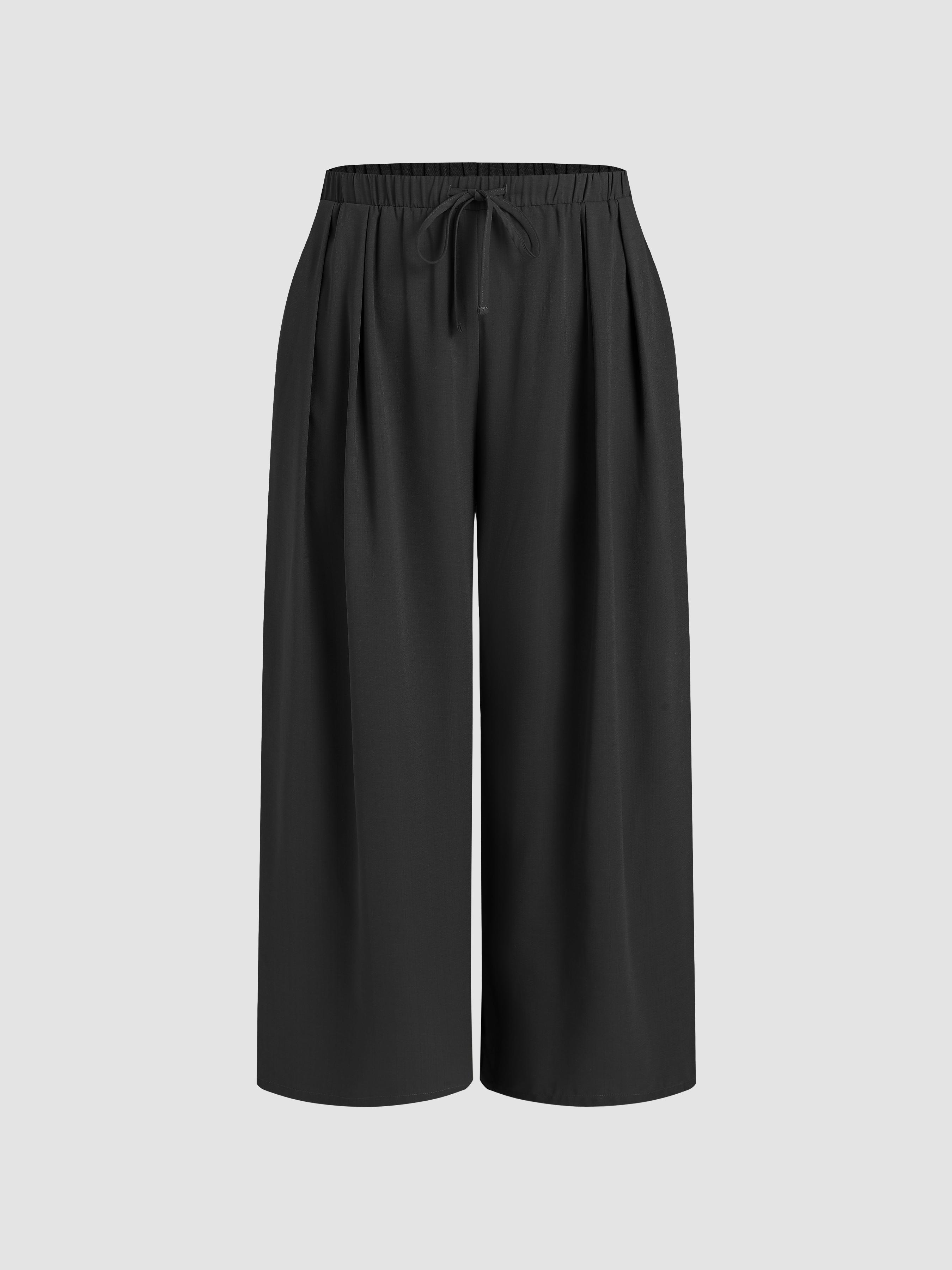 Elastic Waist Wide Leg Trousers Curve & Plus by CIDER