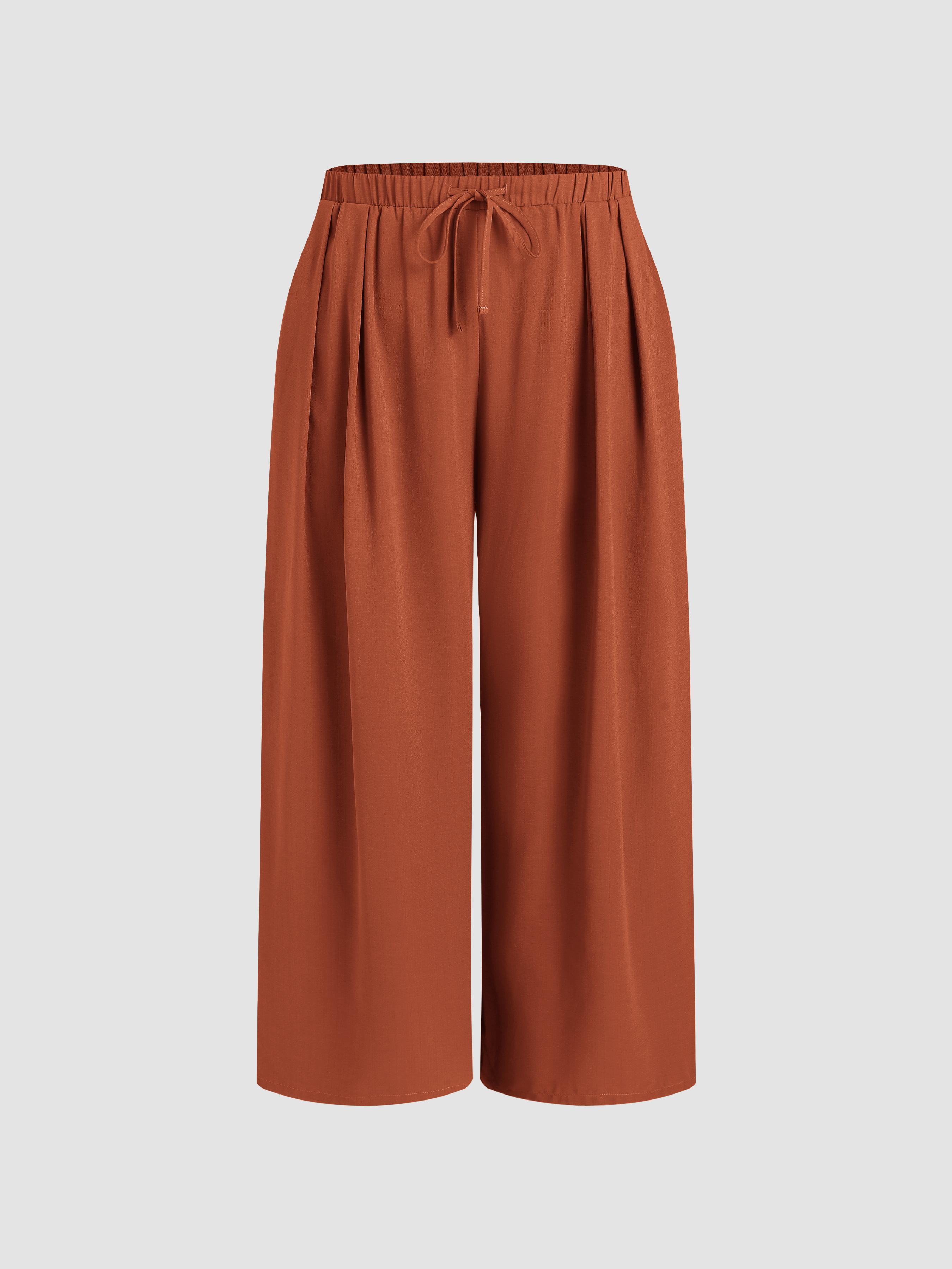 Elastic Waist Wide Leg Trousers Curve & Plus by CIDER