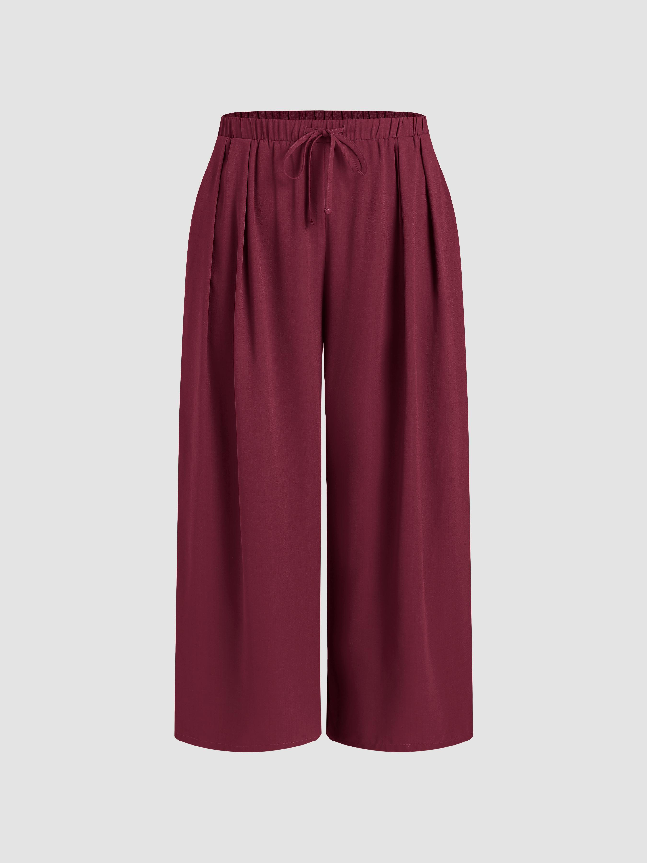 Elastic Waist Wide Leg Trousers Curve & Plus by CIDER
