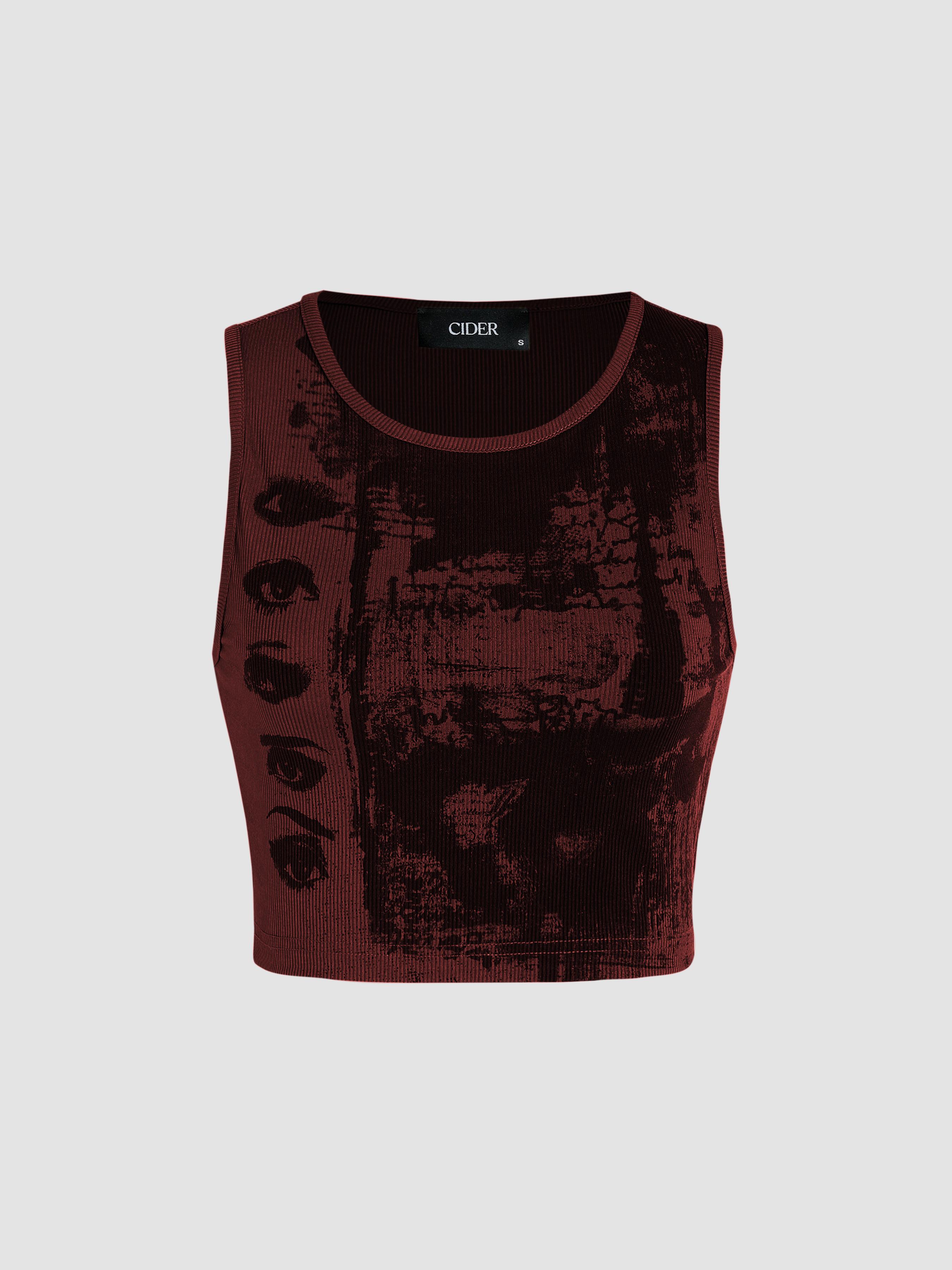 Eye Pattern Sleeveless Tank Top by CIDER