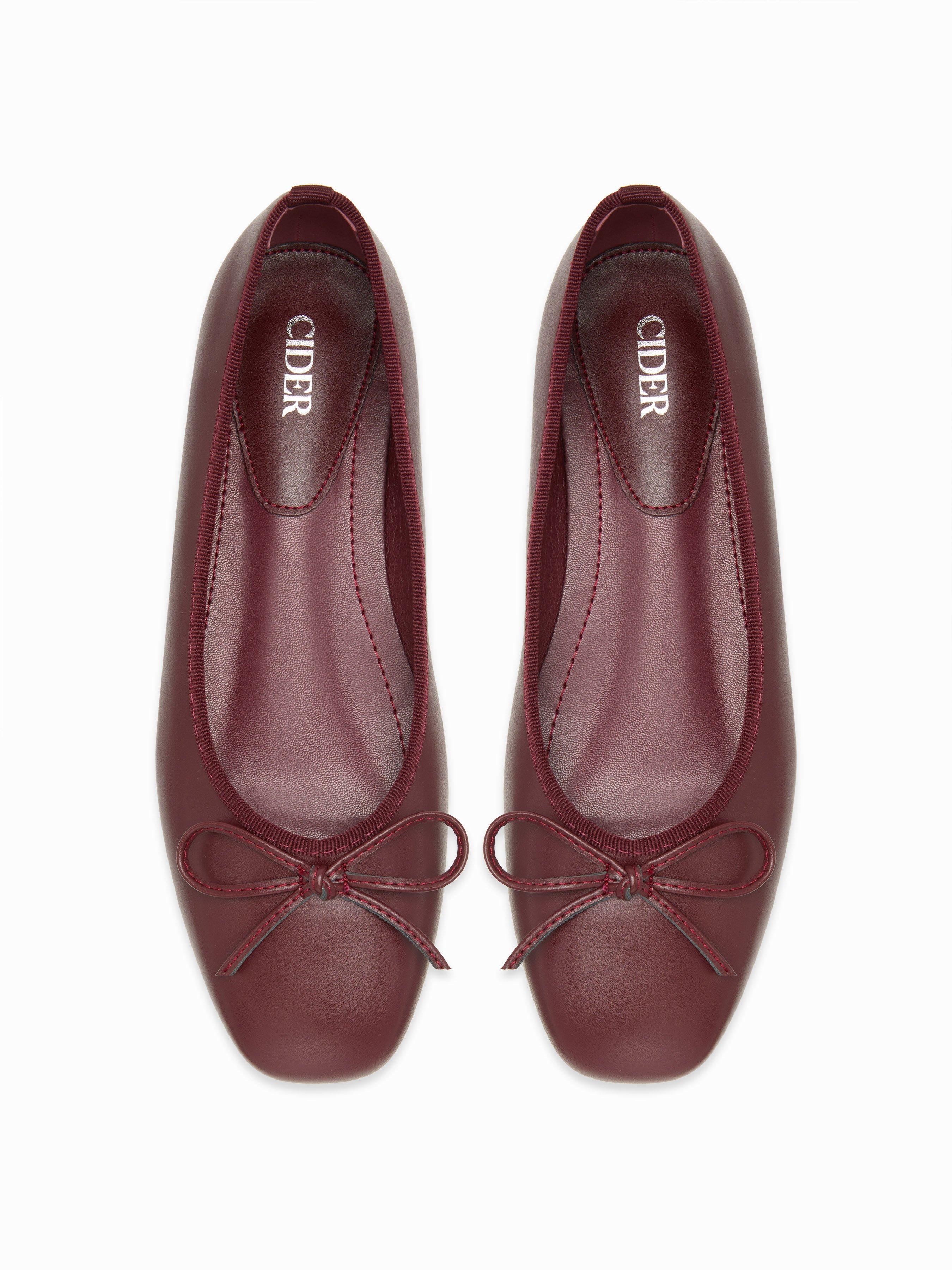 FAUX LEATHER BOWKNOT MARY JANE FLATS by CIDER