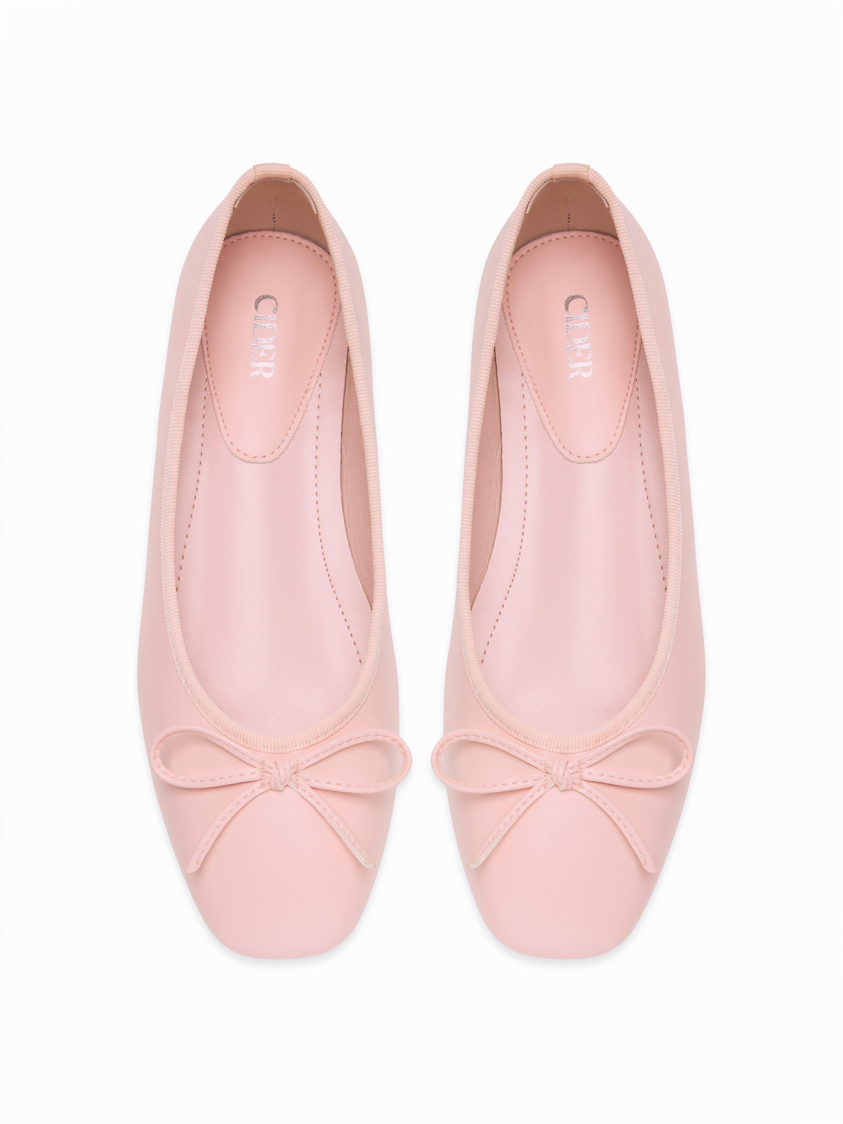 FAUX LEATHER BOWKNOT MARY JANE FLATS by CIDER