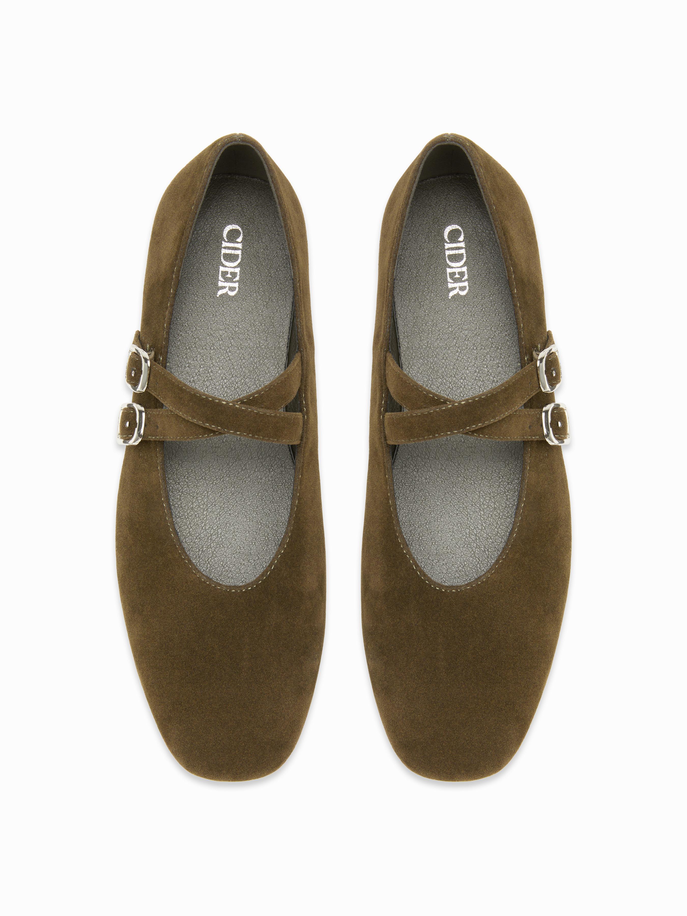 FAUX LEATHER BUCKLE  MARY JANE FLATS by CIDER