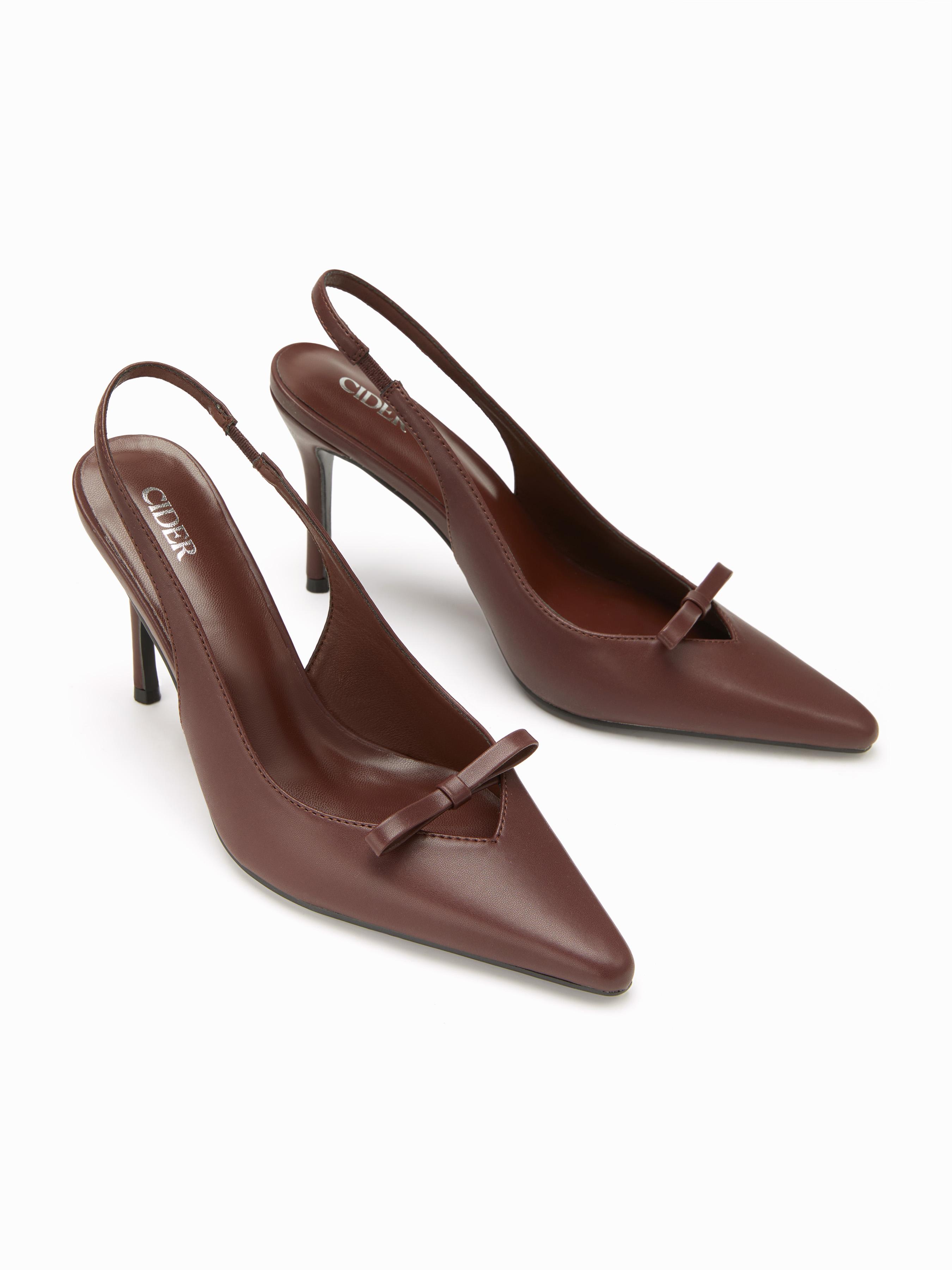 FAUX LEATHER POINTED TOE HEELS by CIDER