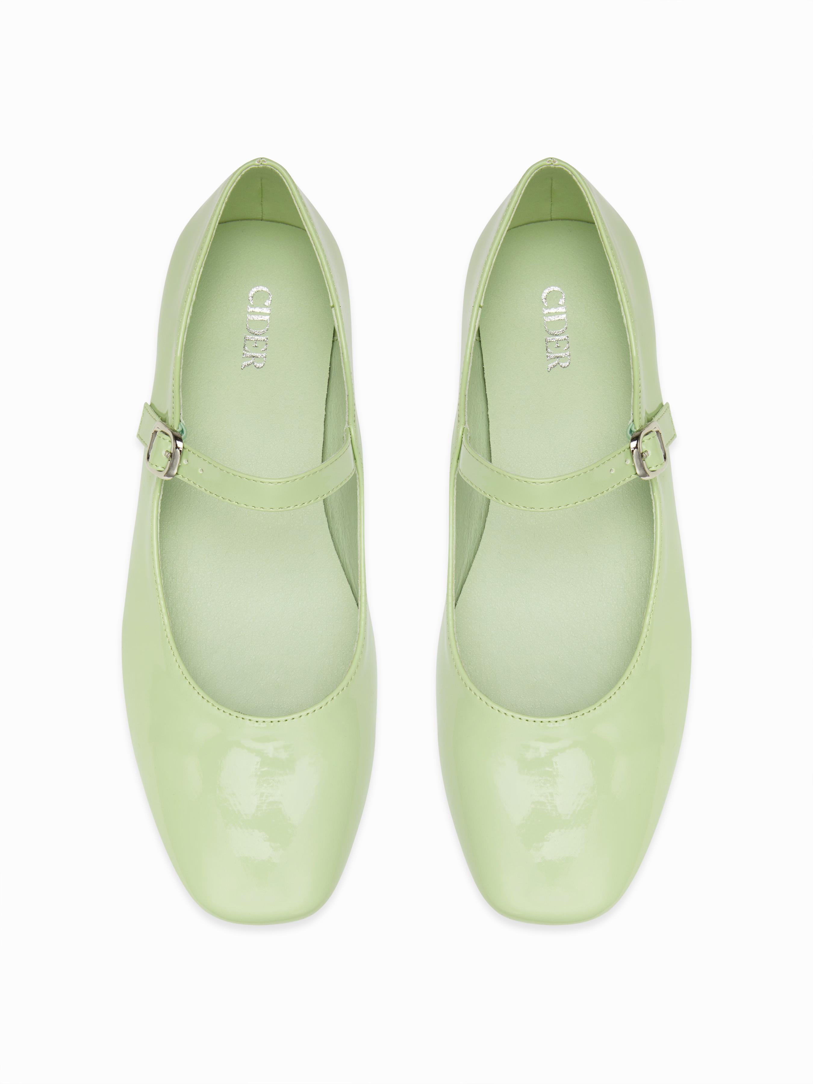 FAUX PATENT LEATHER MARY JANE FLATS by CIDER