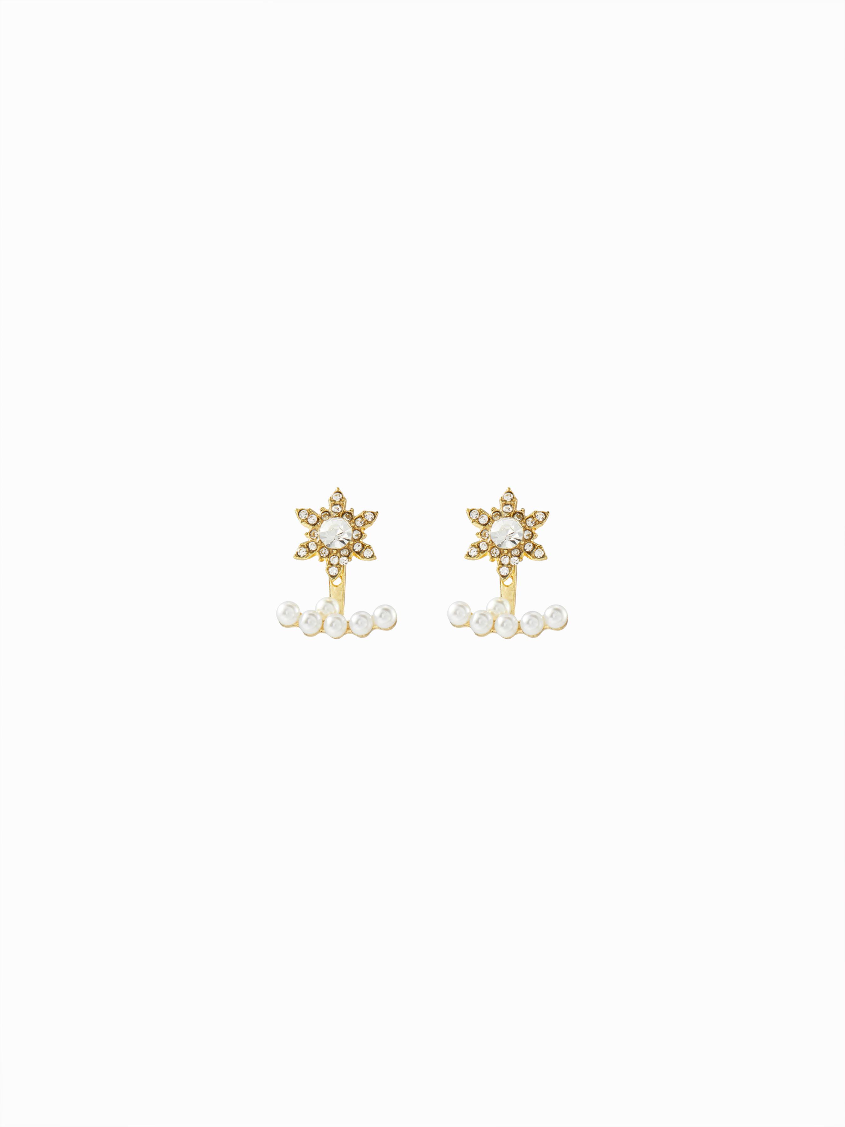 FAUX PEARL SNOWFLAKE EARRINGS by CIDER