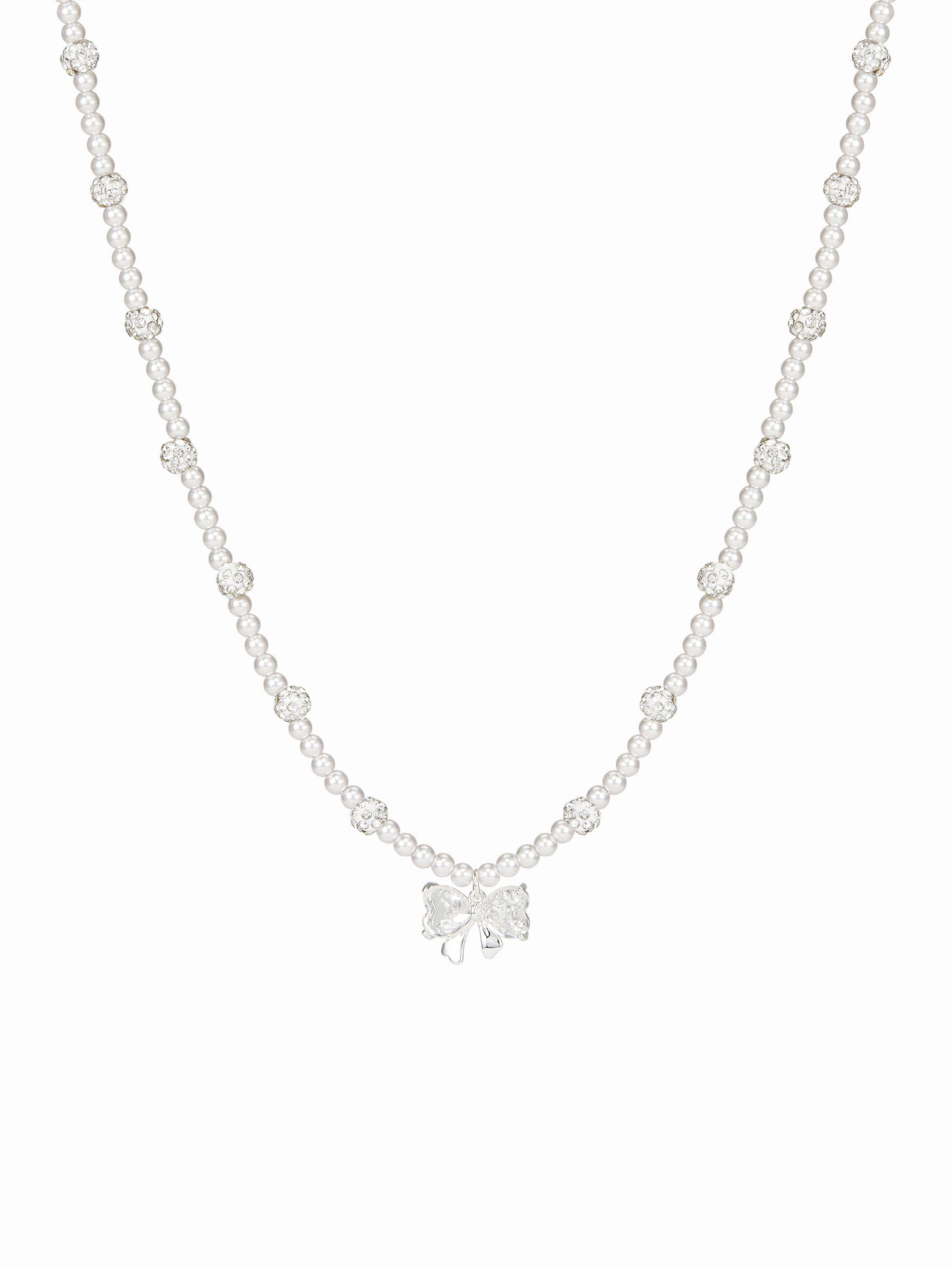 FAUX PEARL & RHINESTONE PENDANT NECKLACE by CIDER