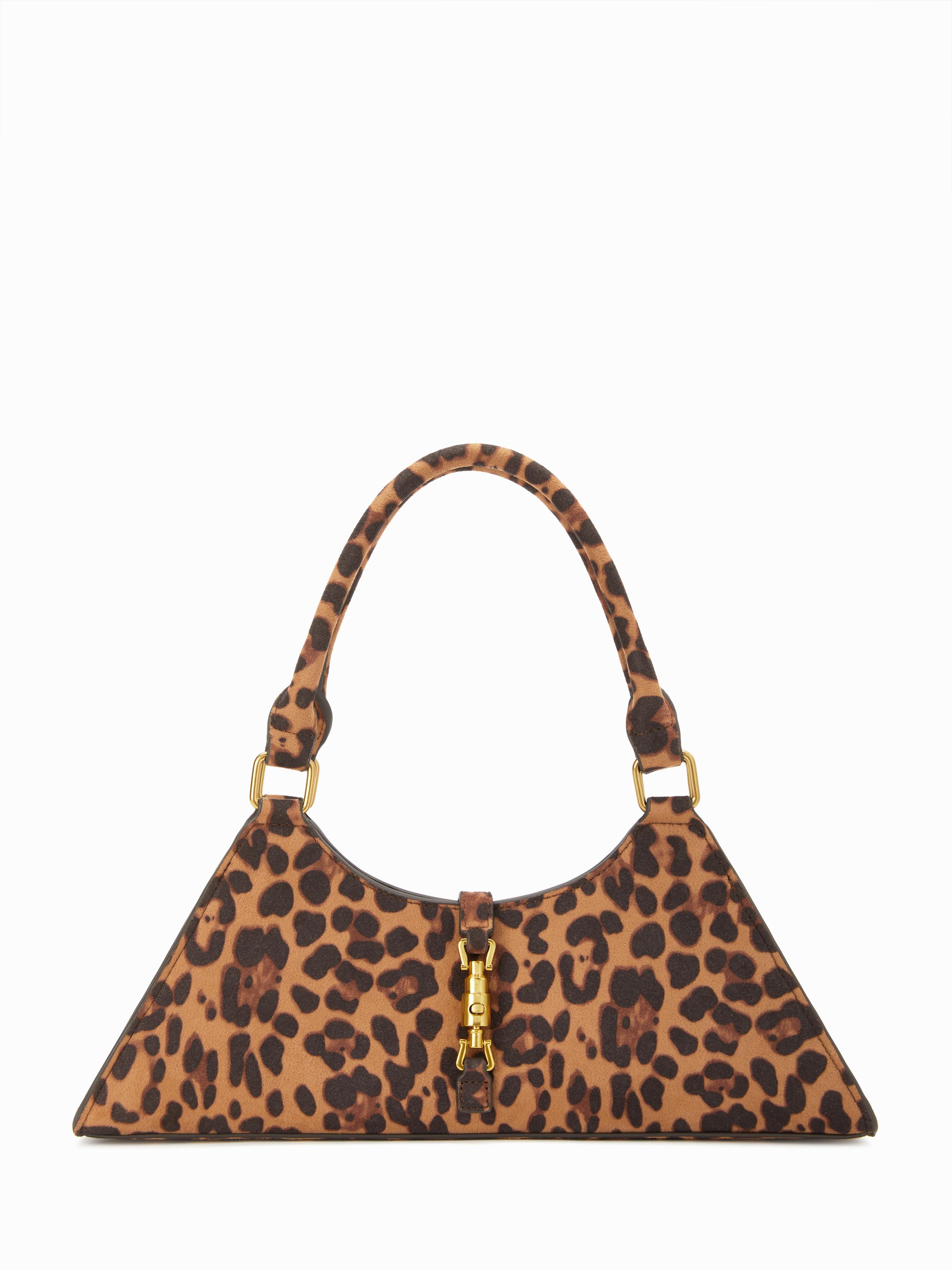 FAUX SUEDE LEOPARD PRINT SHOULDER BAG by CIDER