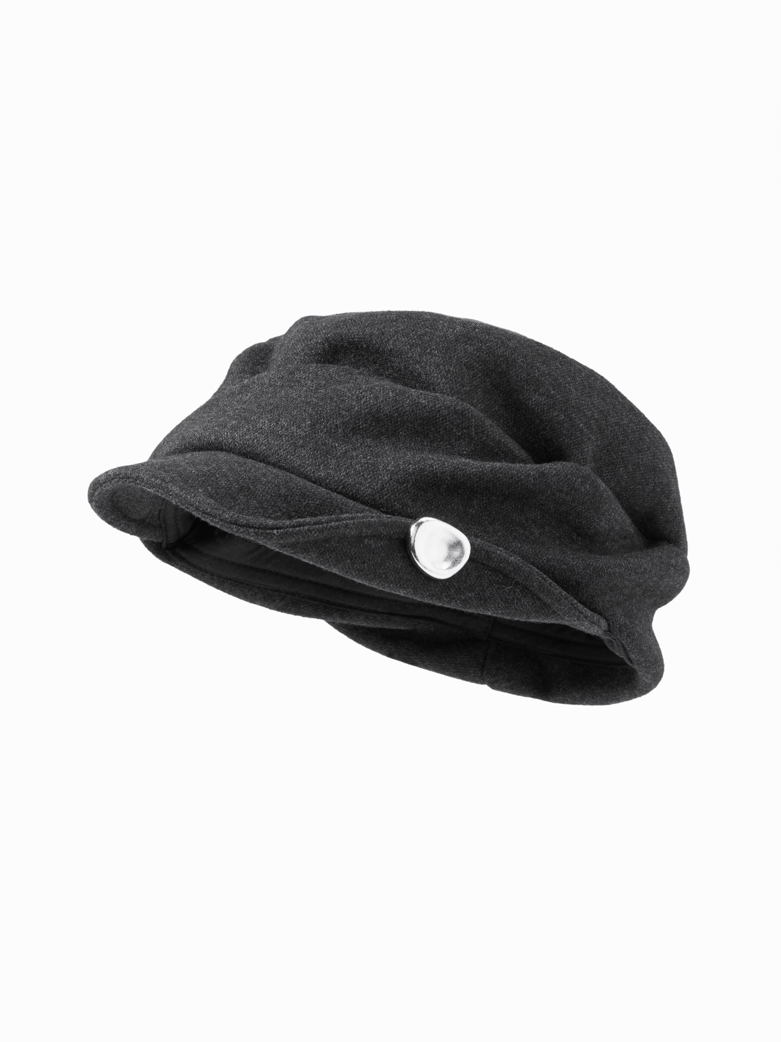 FAUX SUEDE PLEATED BERET HAT by CIDER