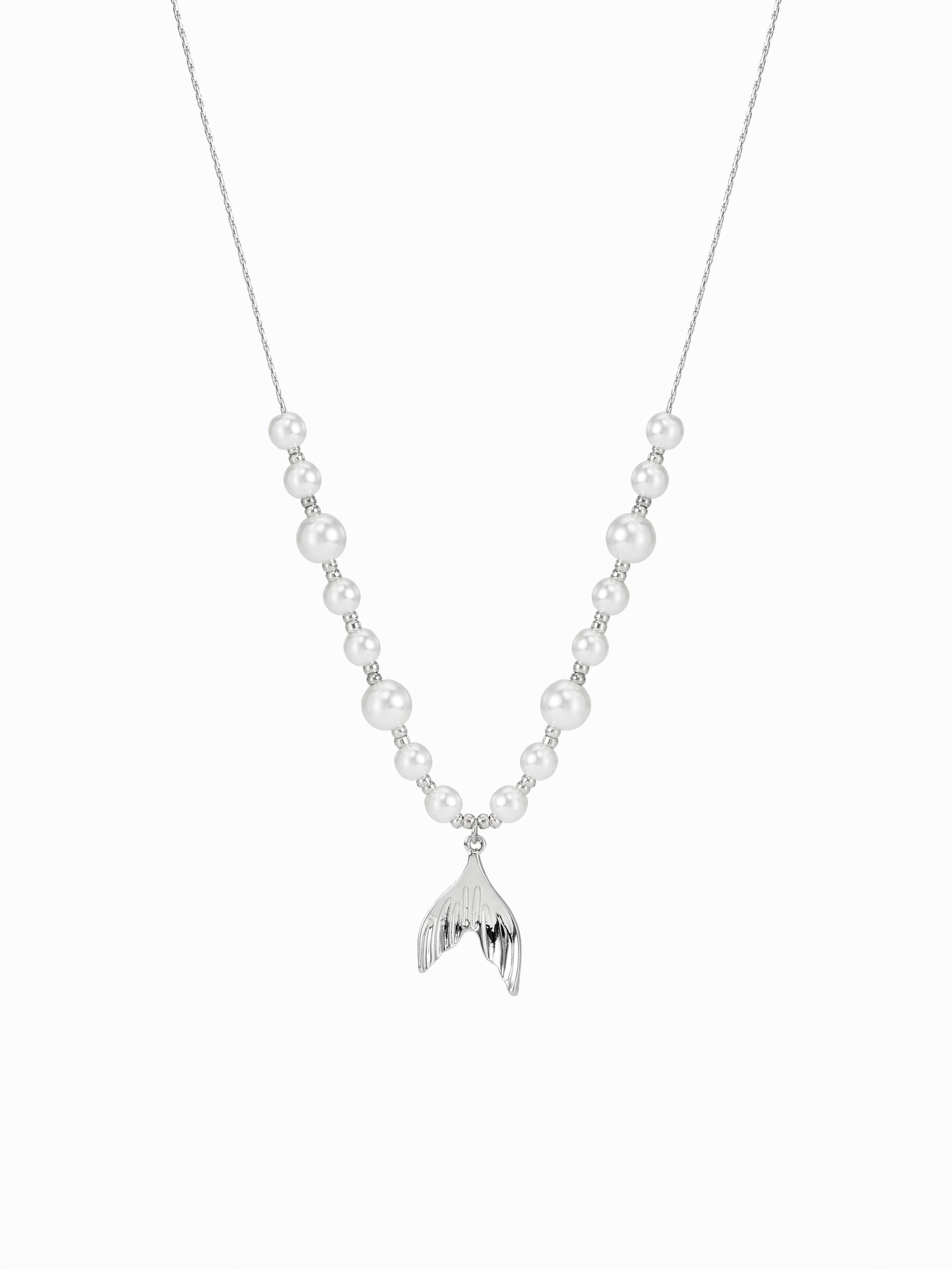 FISH TAIL & FAUX PEARL NECKLACE by CIDER
