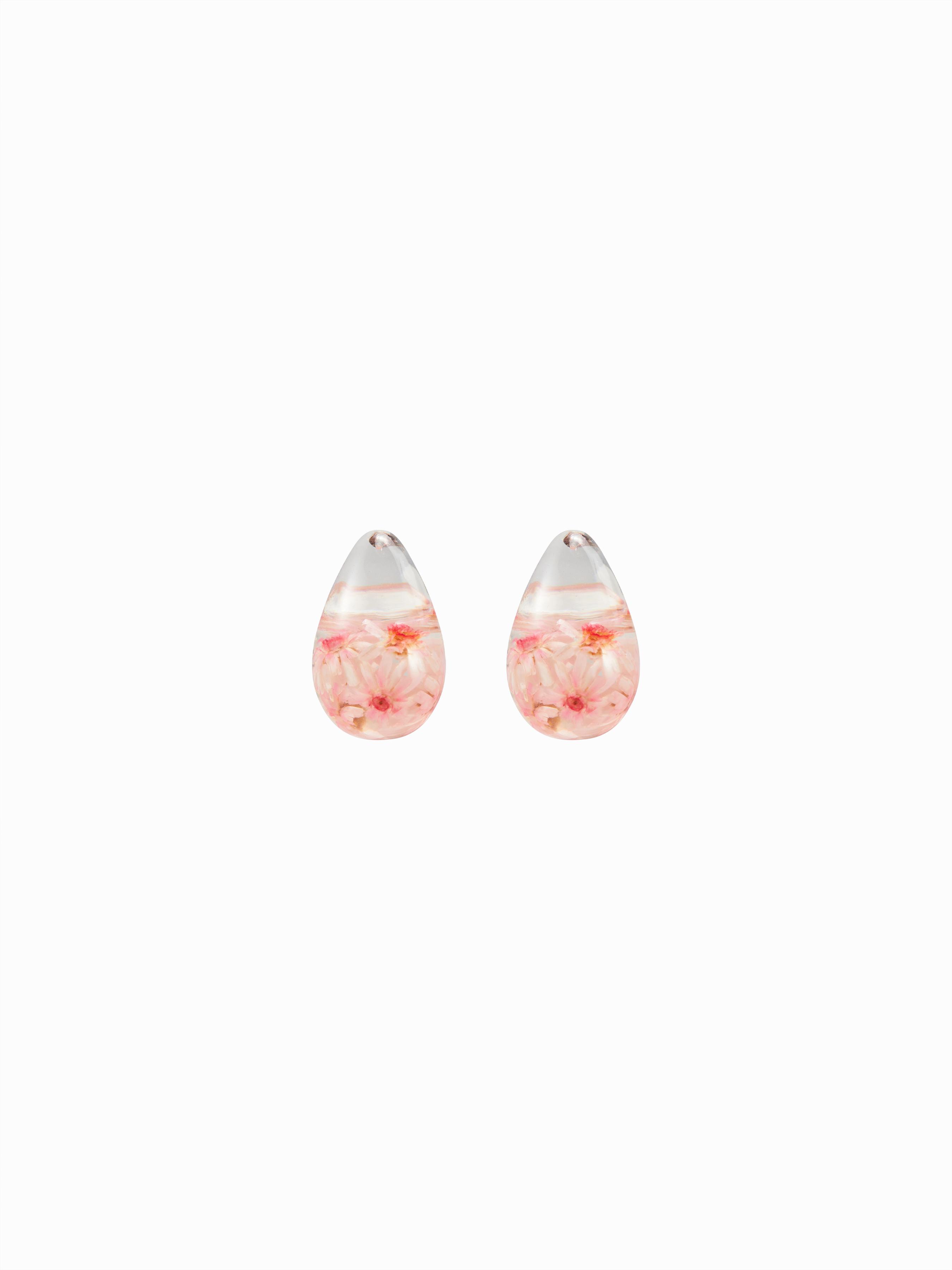 FLORAL DROP SHAPE STUD EARRINGS by CIDER