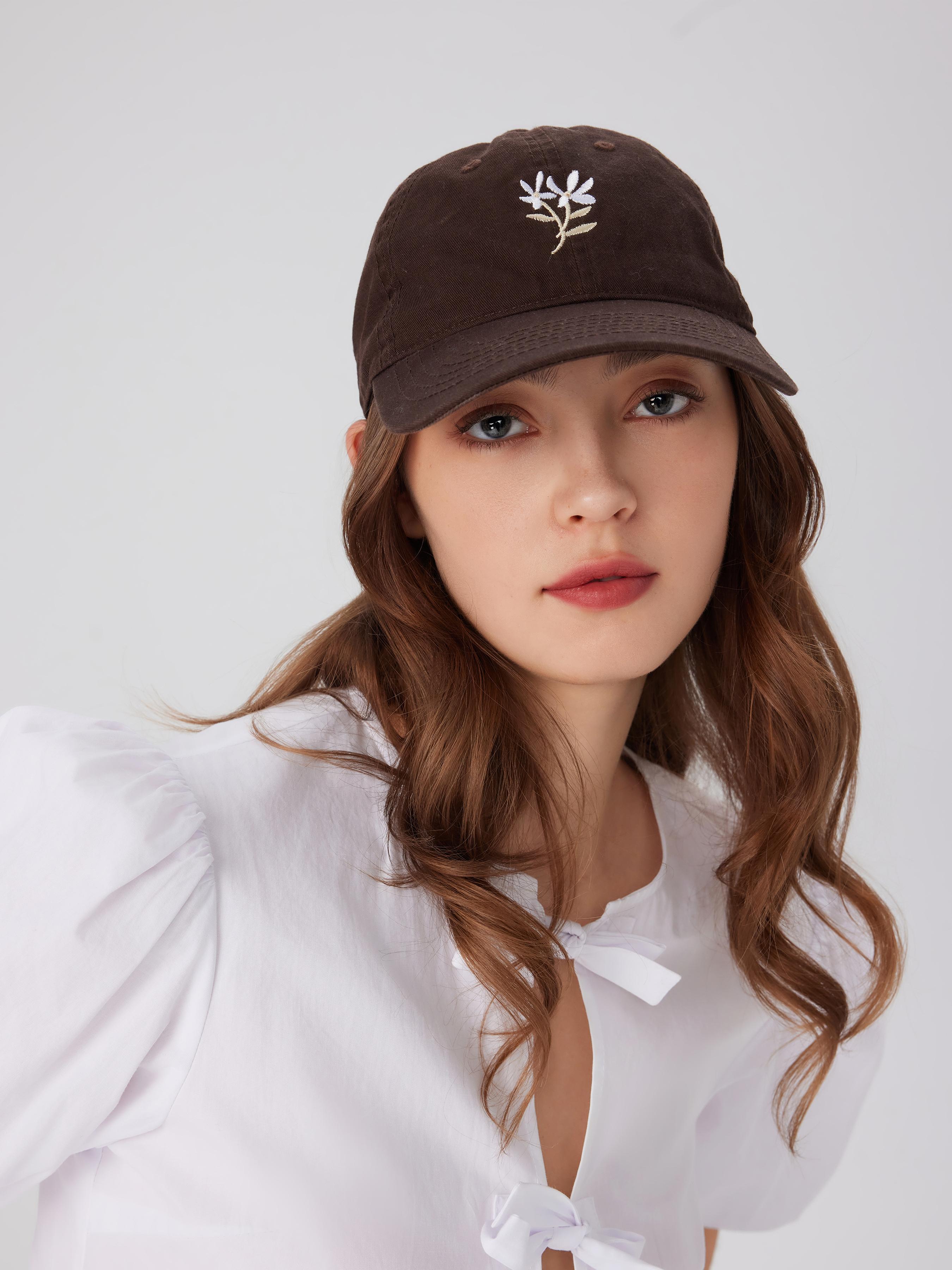 FLORAL EMBROIDERED BASEBALL HAT by CIDER