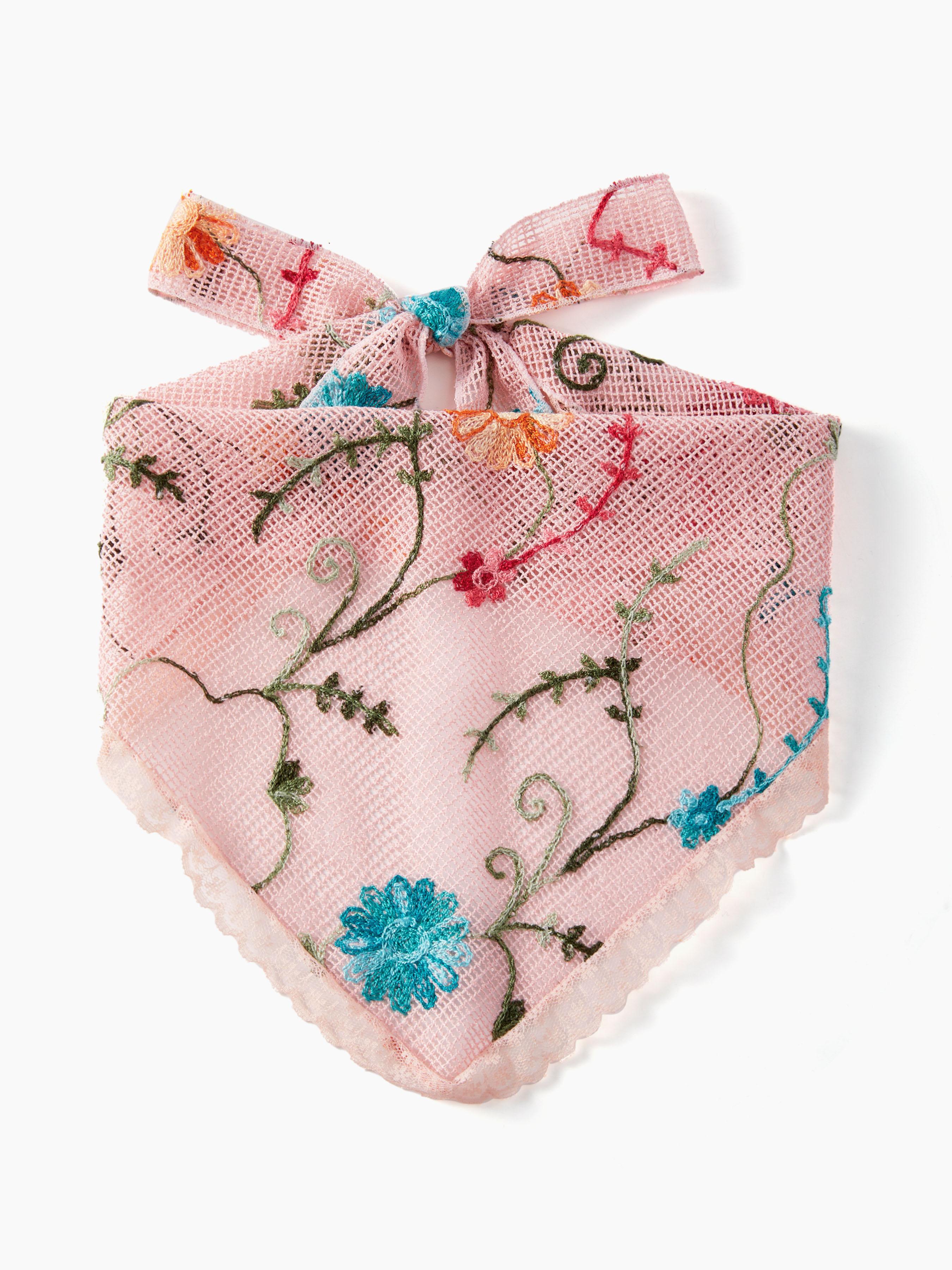 FLORAL EMBROIDERED HEADSCARF by CIDER