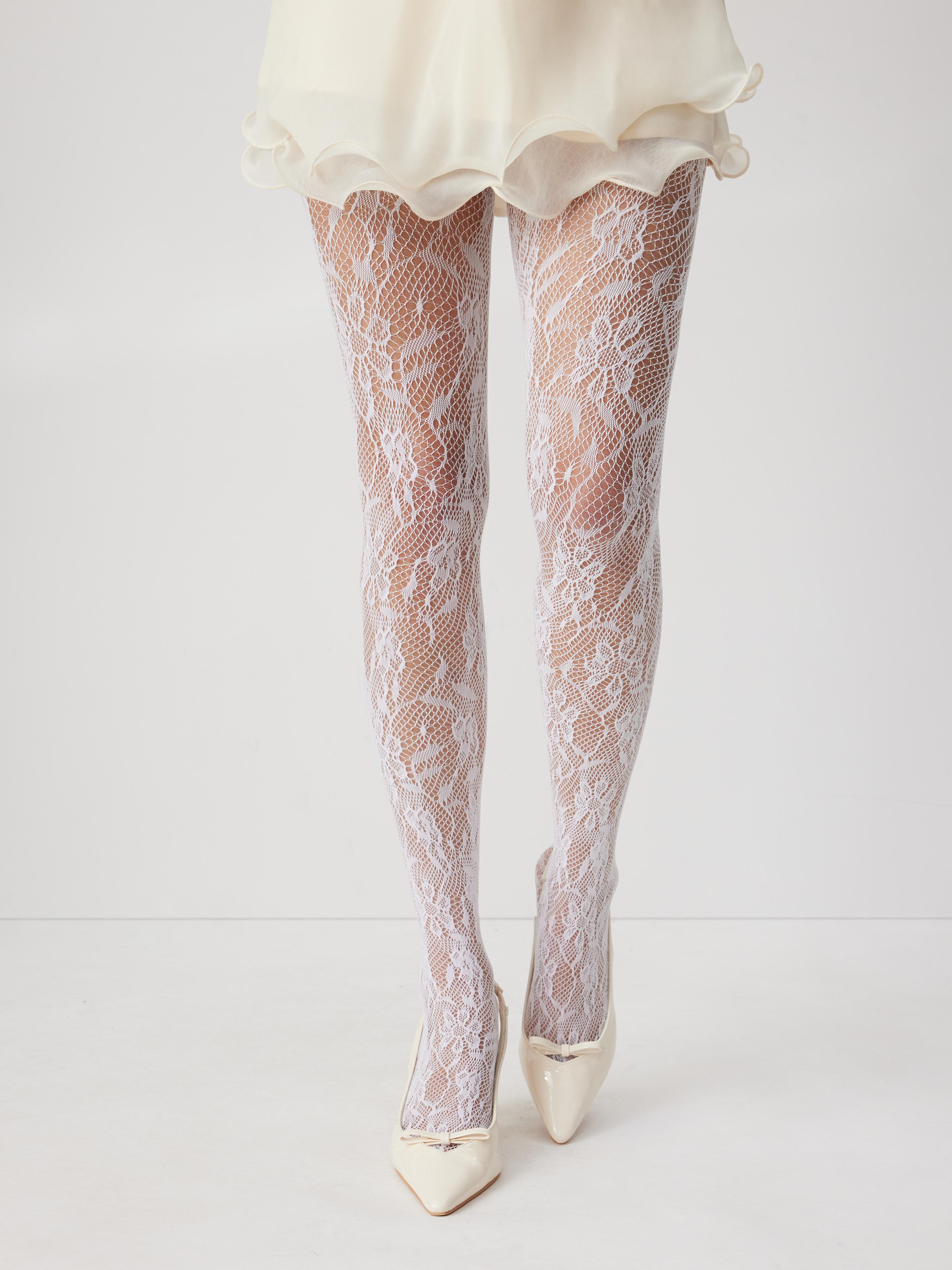 FLORAL HOLLOW OUT TIGHTS by CIDER
