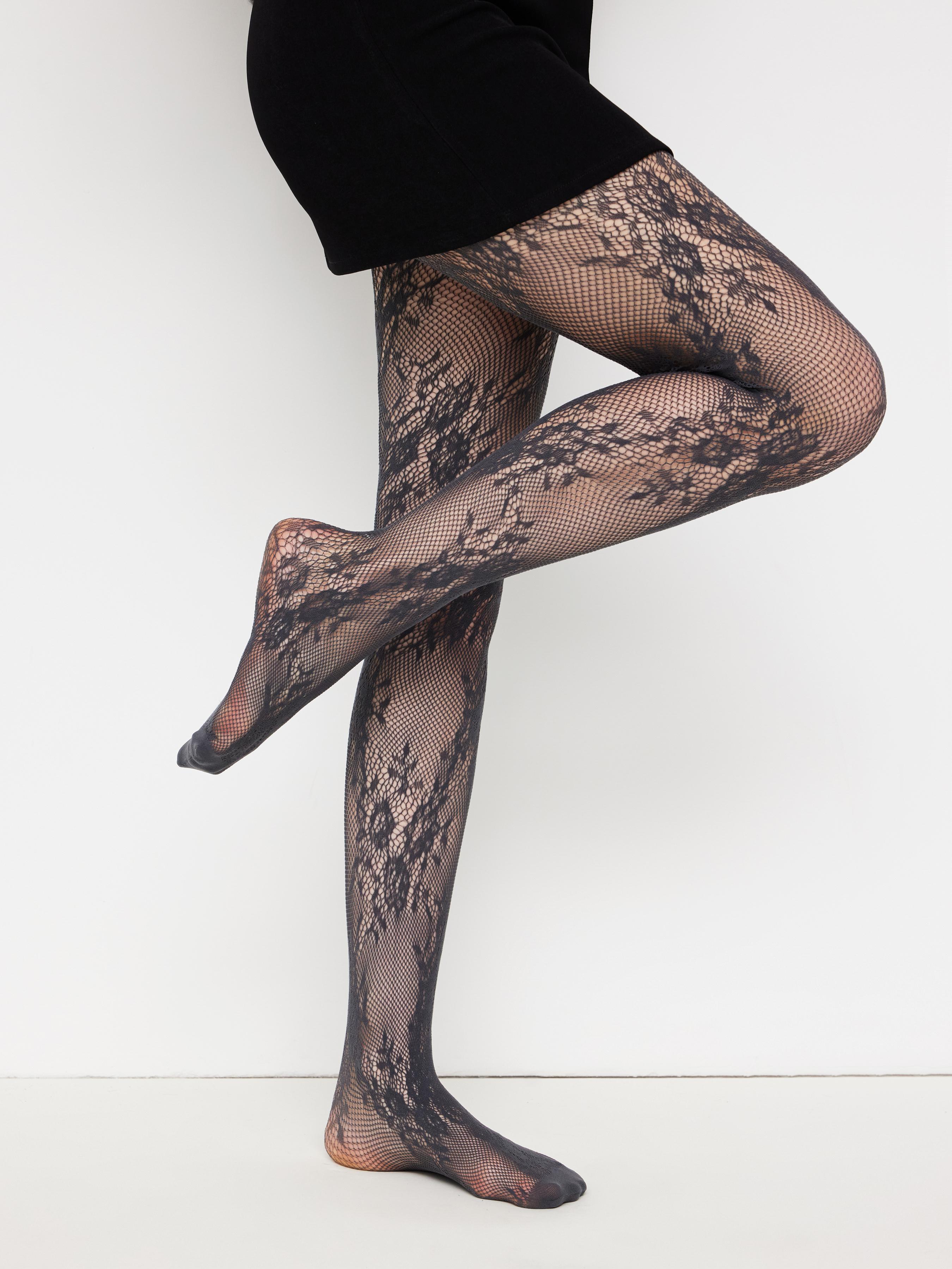 FLORAL JACQUARD LACE TIGHTS by CIDER