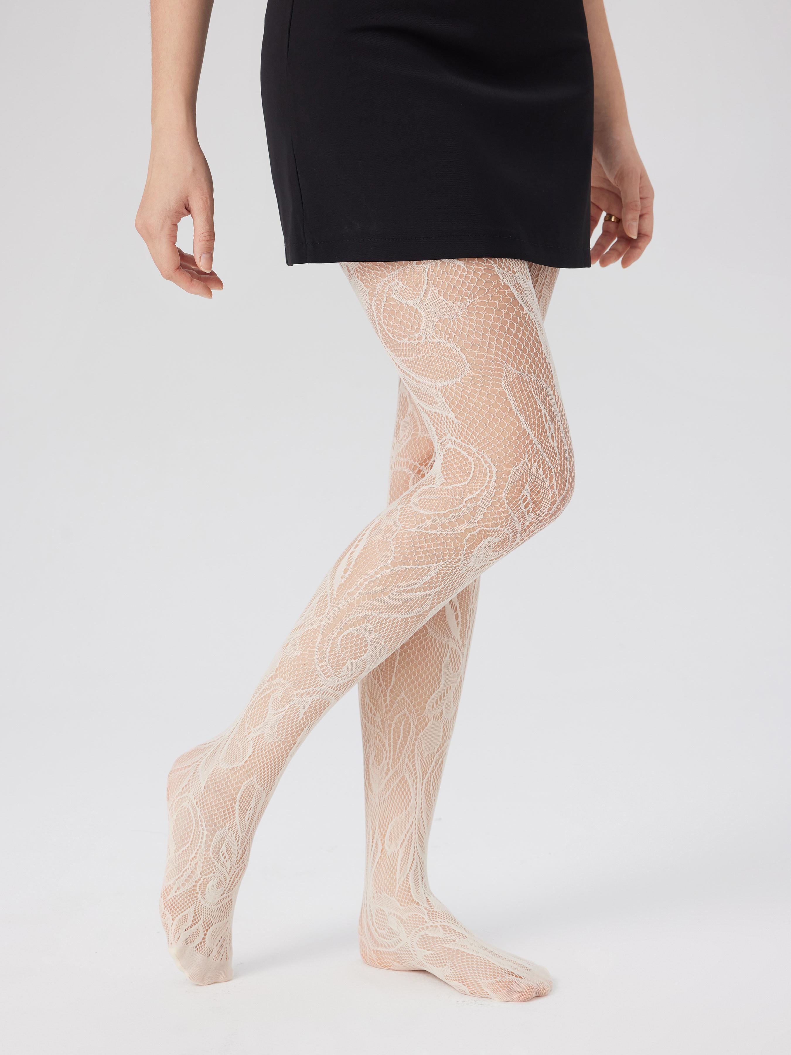 FLORAL JACQUARD MESH TIGHTS by CIDER