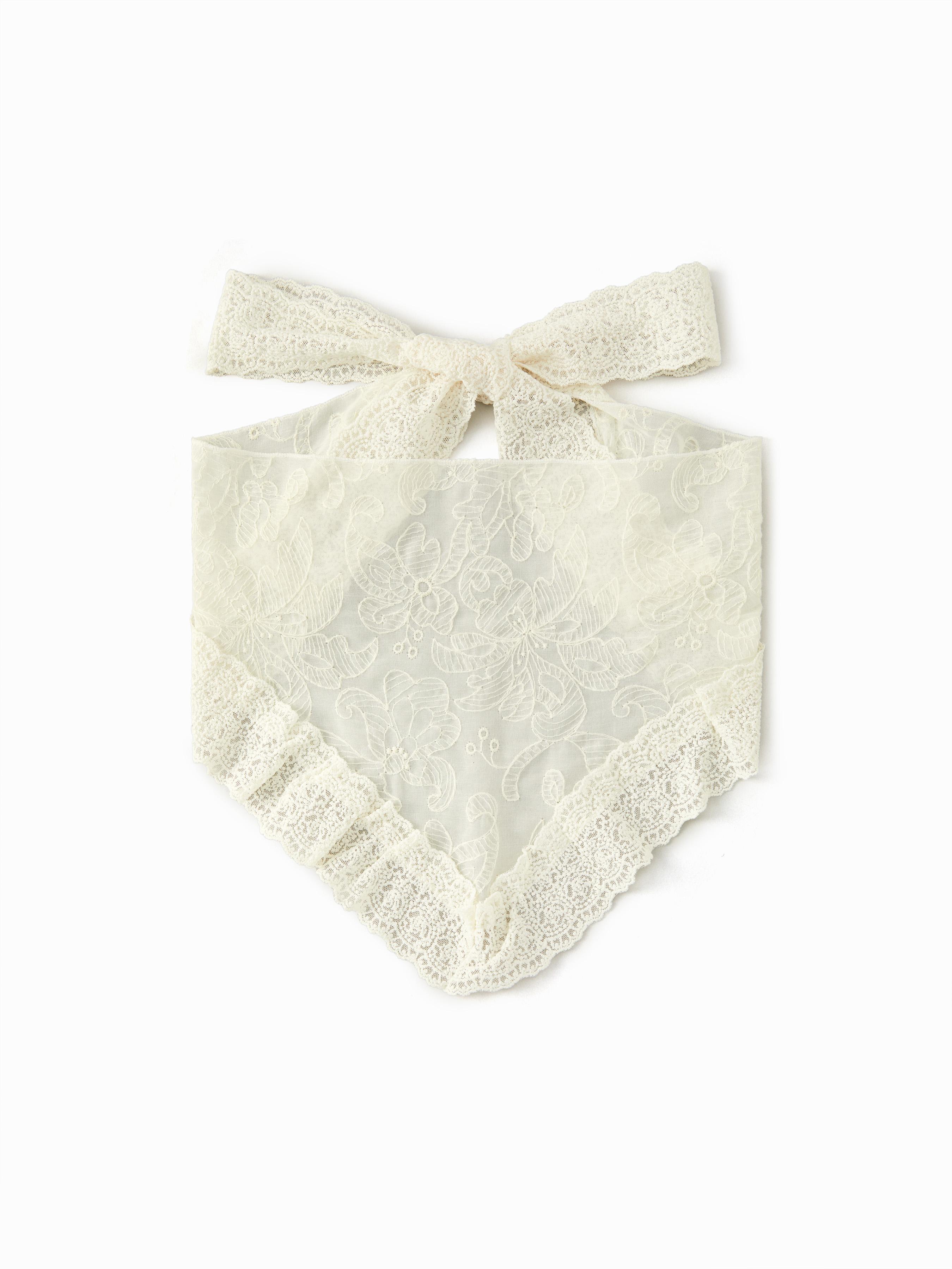 FLORAL LACE TRIANGLE SCARF by CIDER