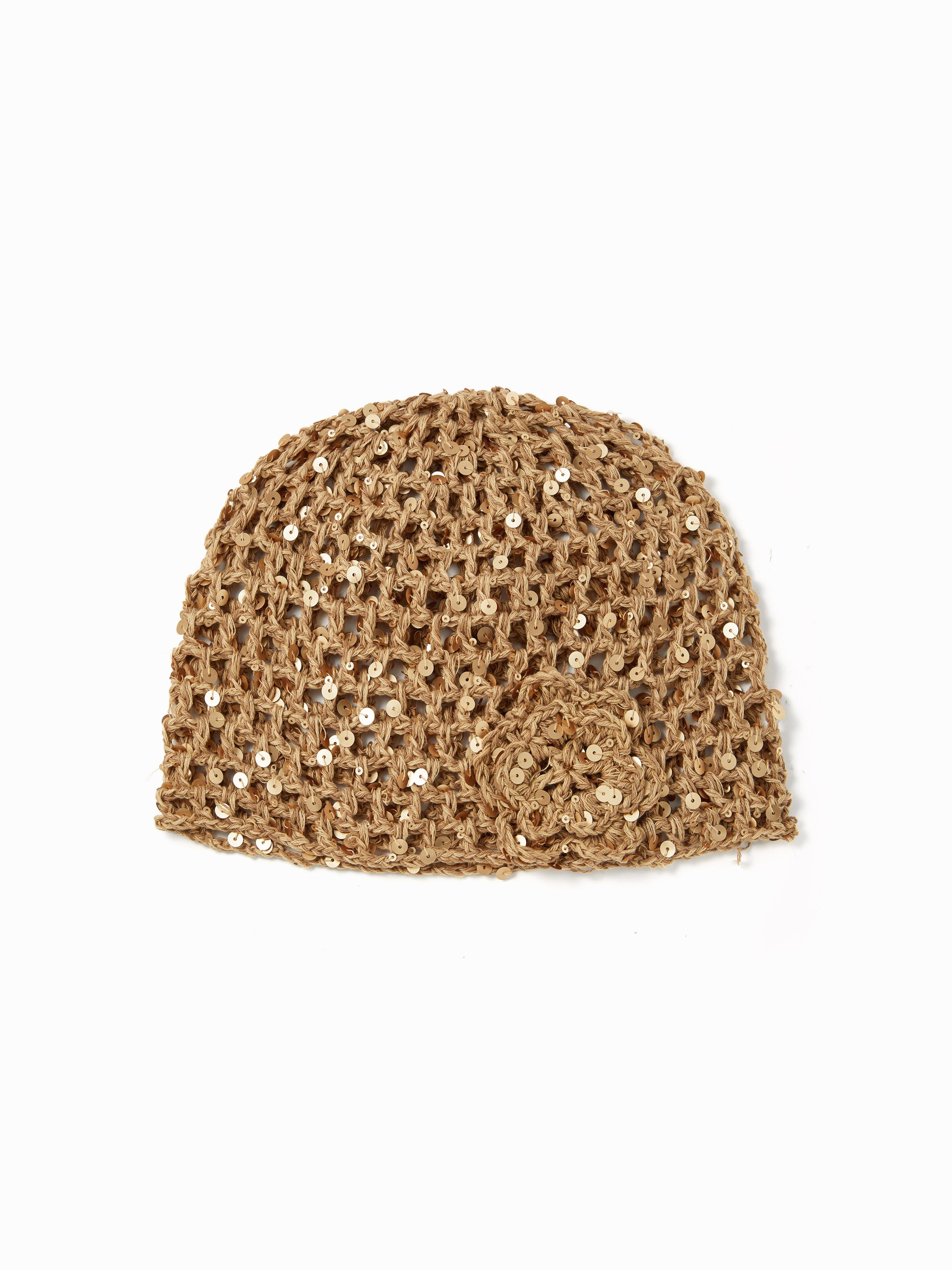 FLORAL SEQUIN KNITTED BEANIE HAT by CIDER