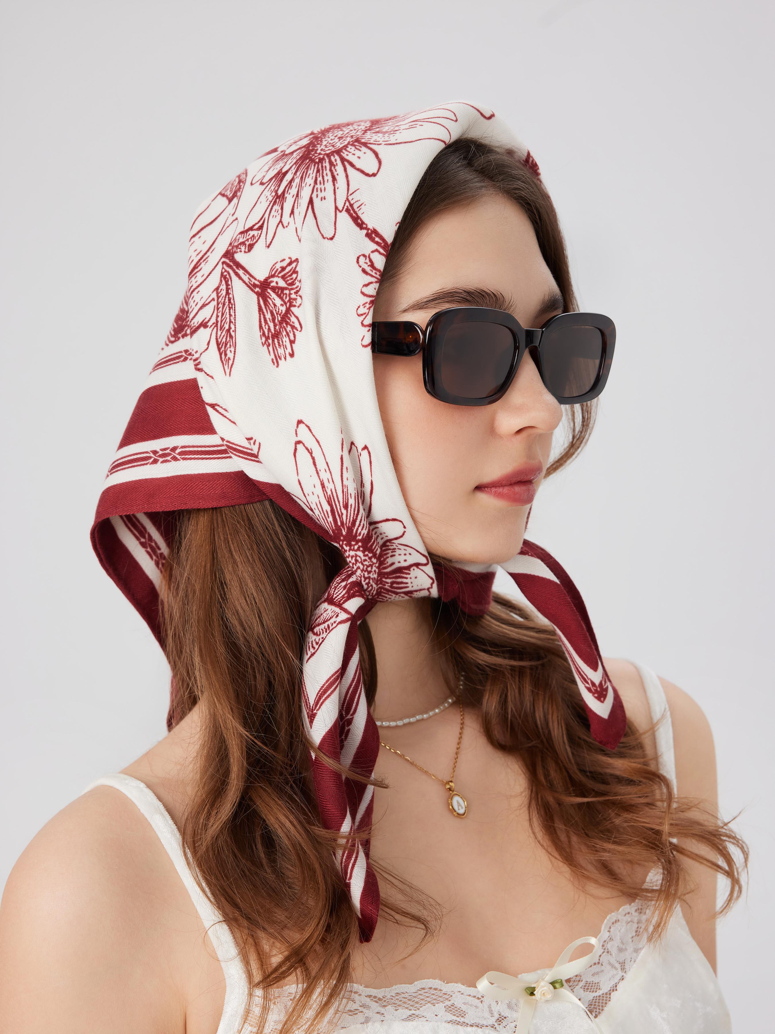 FLORAL SQUARE HEADSCARF by CIDER