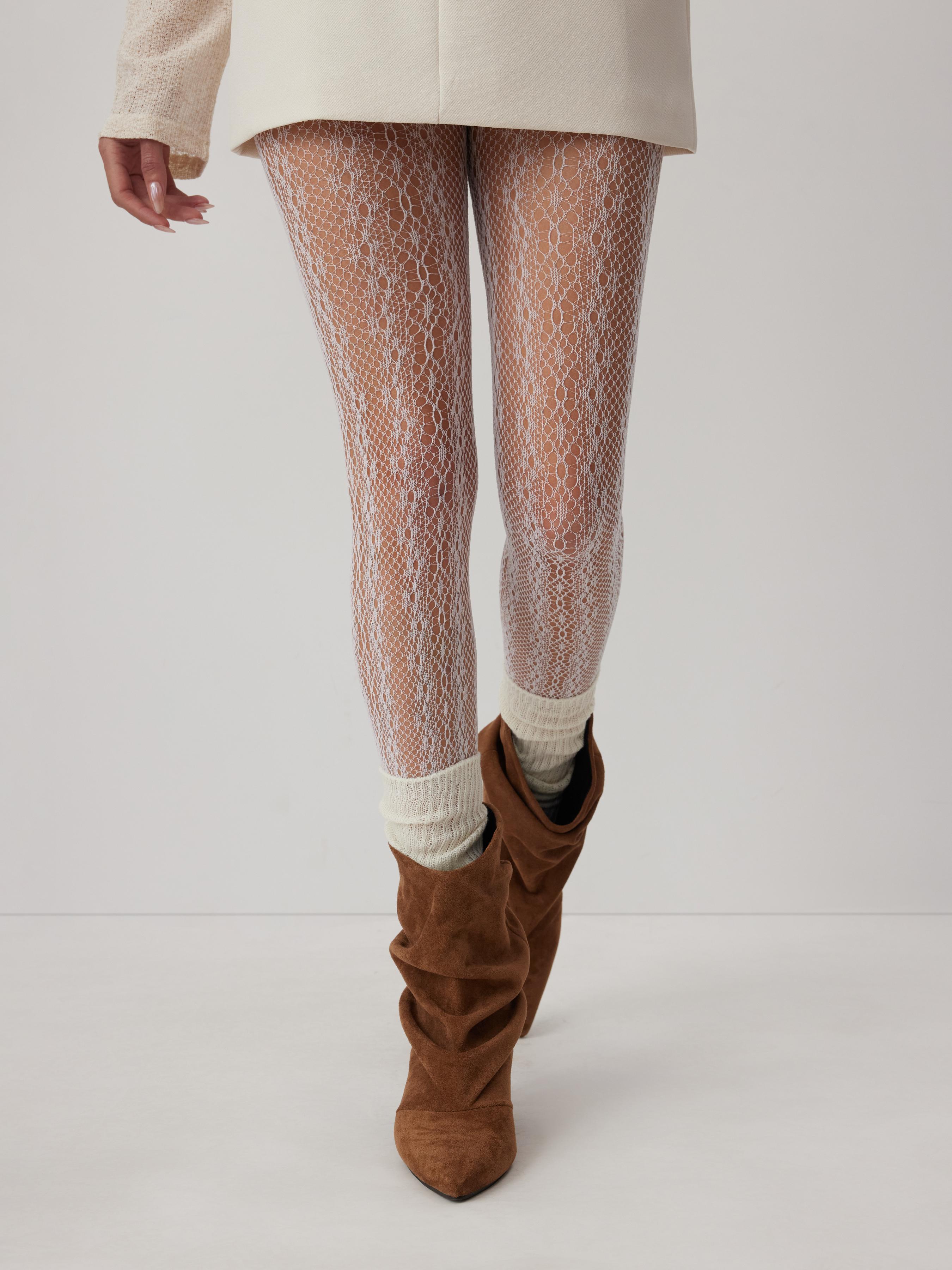 FLORAL STRIPE FISHNET TIGHTS by CIDER