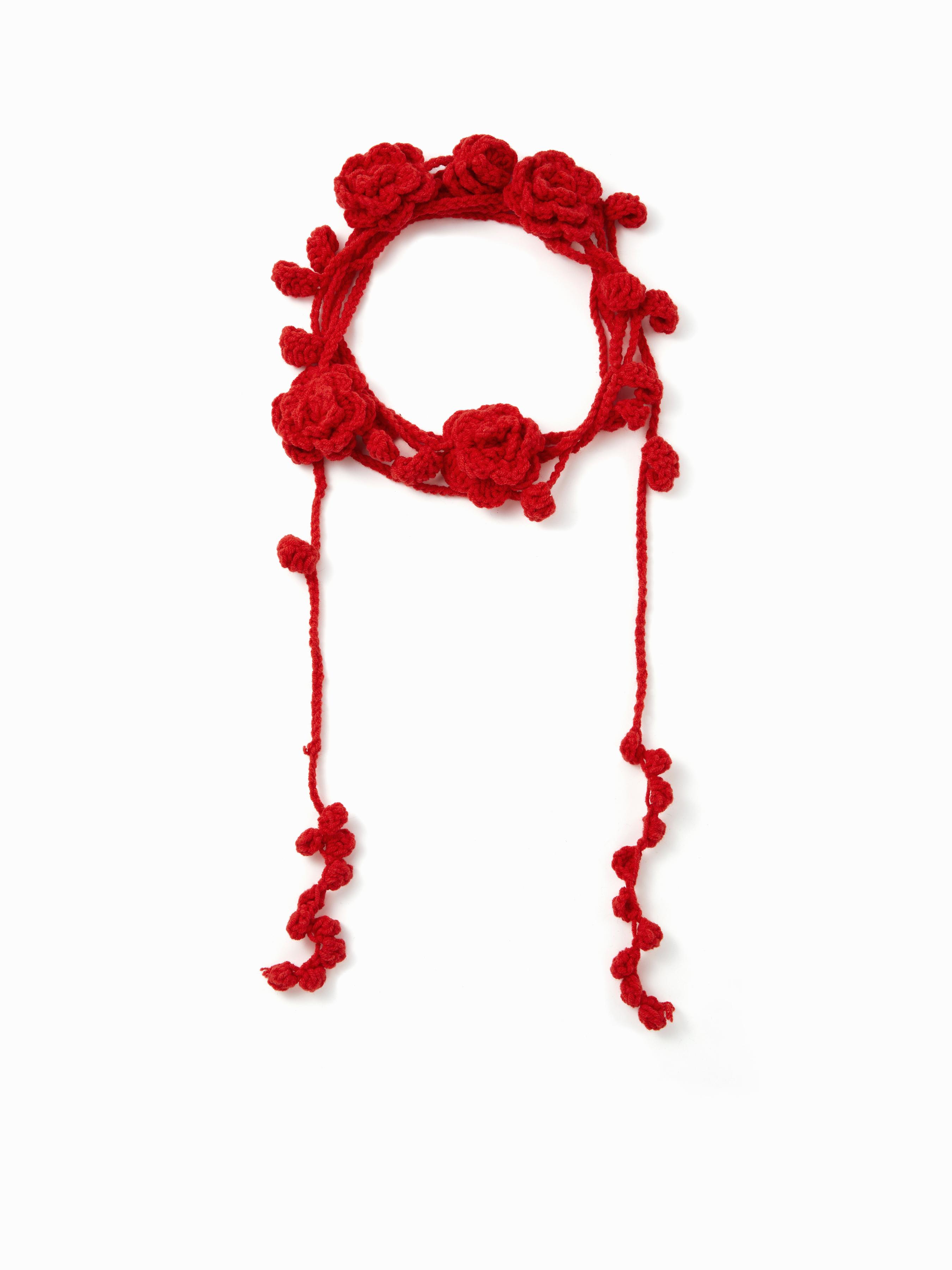 FLOWER KNITTED LONG NECKLACE by CIDER