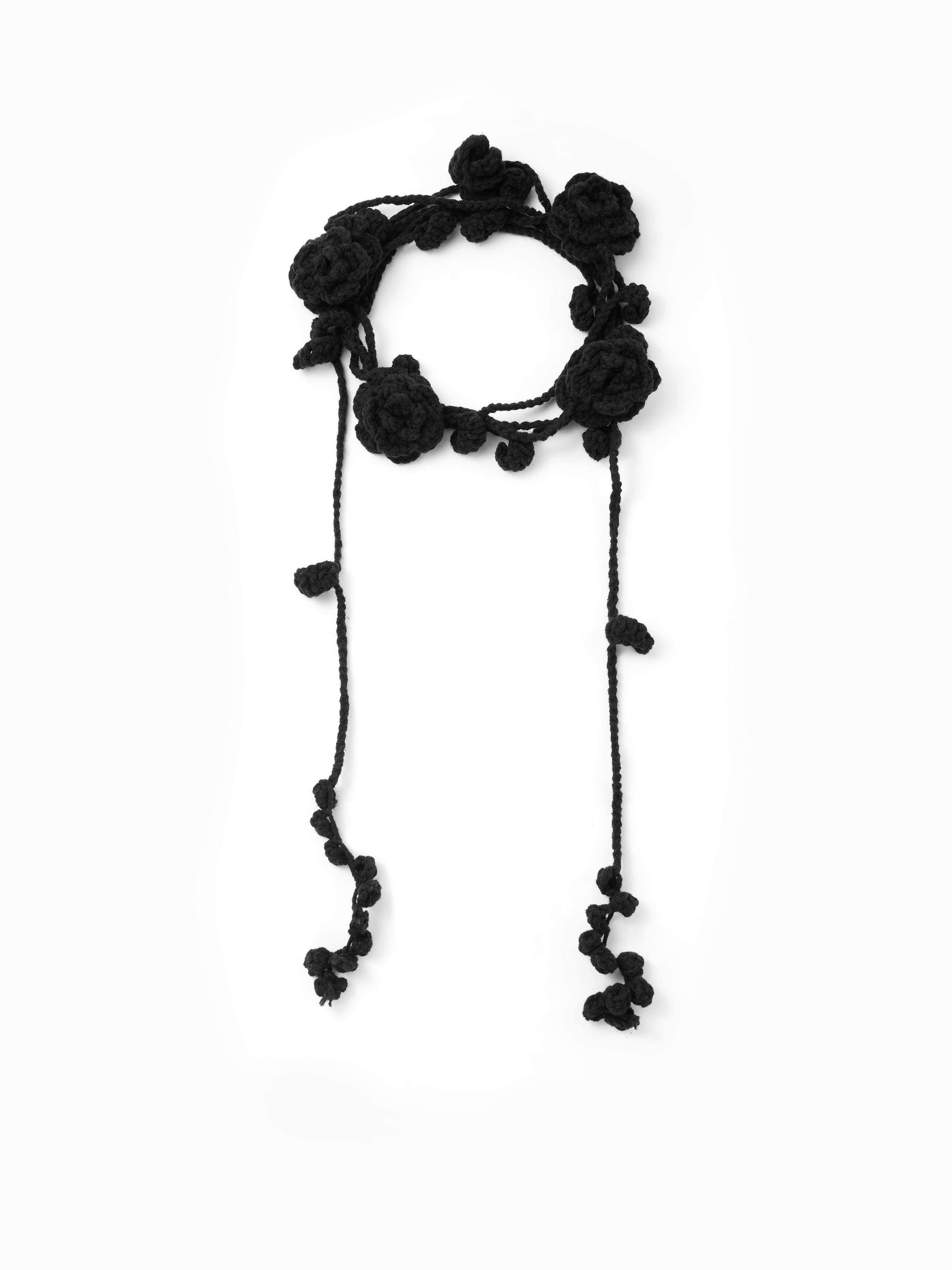 FLOWER KNITTED LONG NECKLACE by CIDER