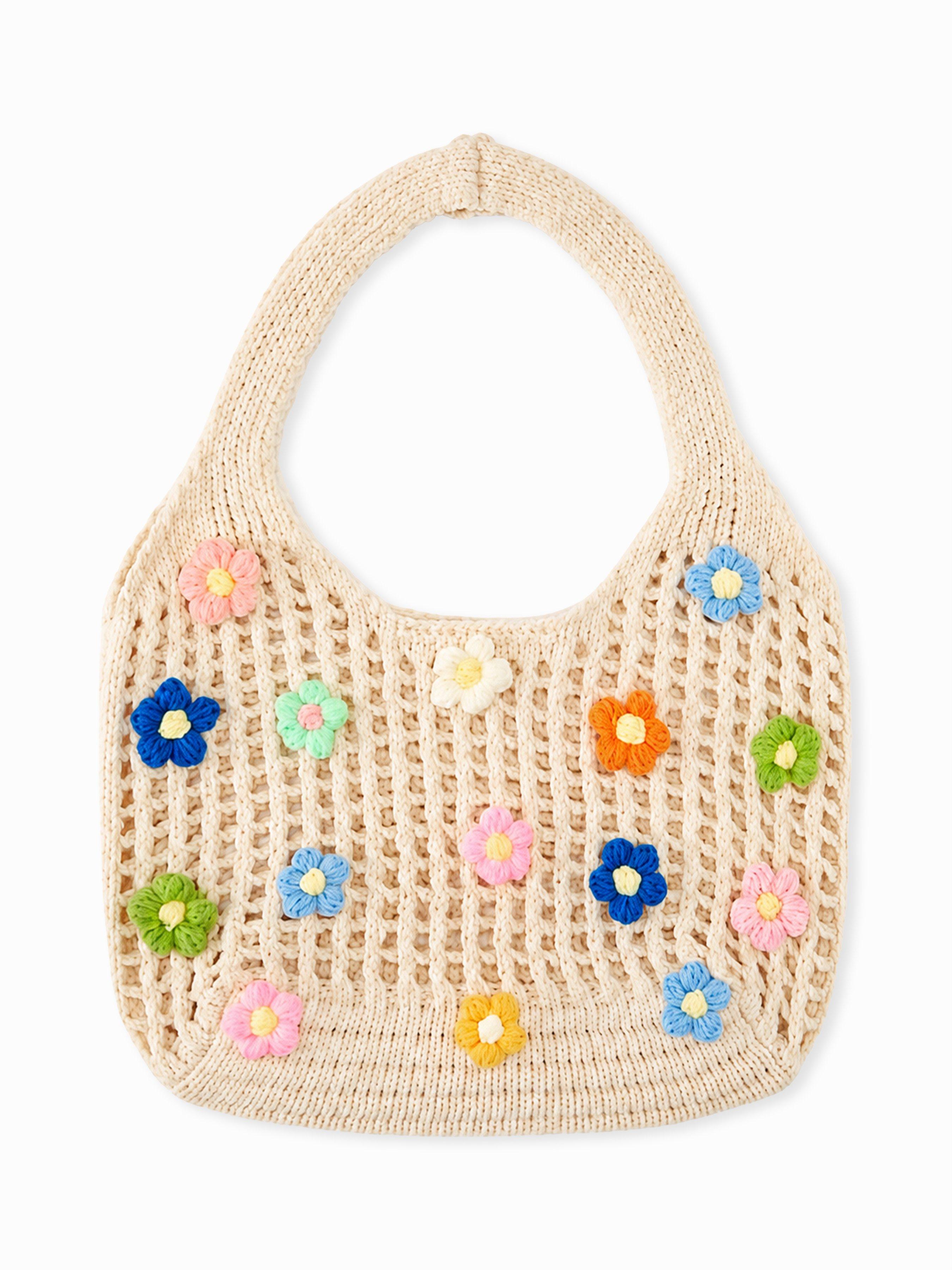 FLOWER KNITTED TOTE BAG by CIDER