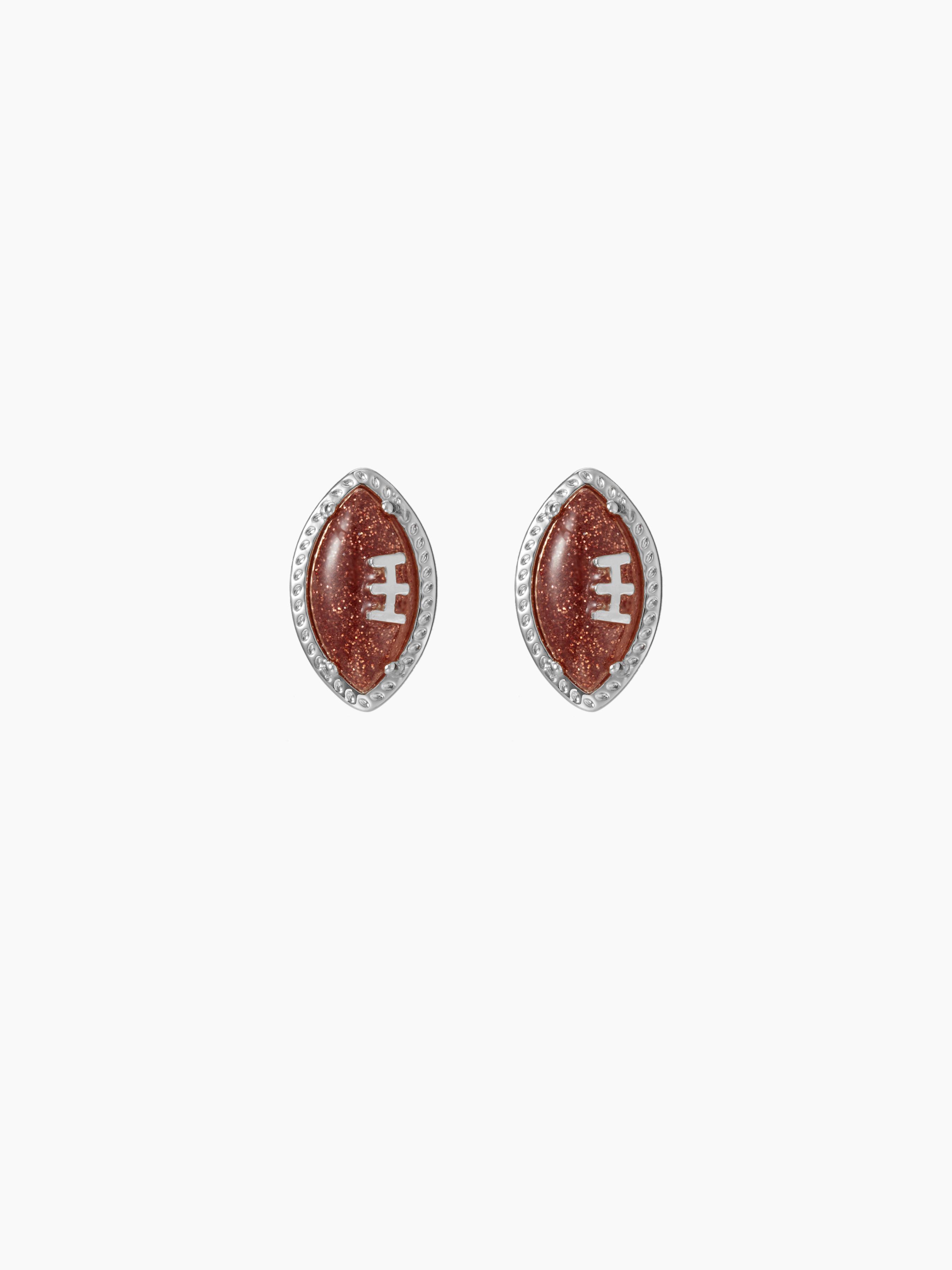 FOOTBALL 14K GOLD PLATED COPPER STUD EARRINGS by CIDER