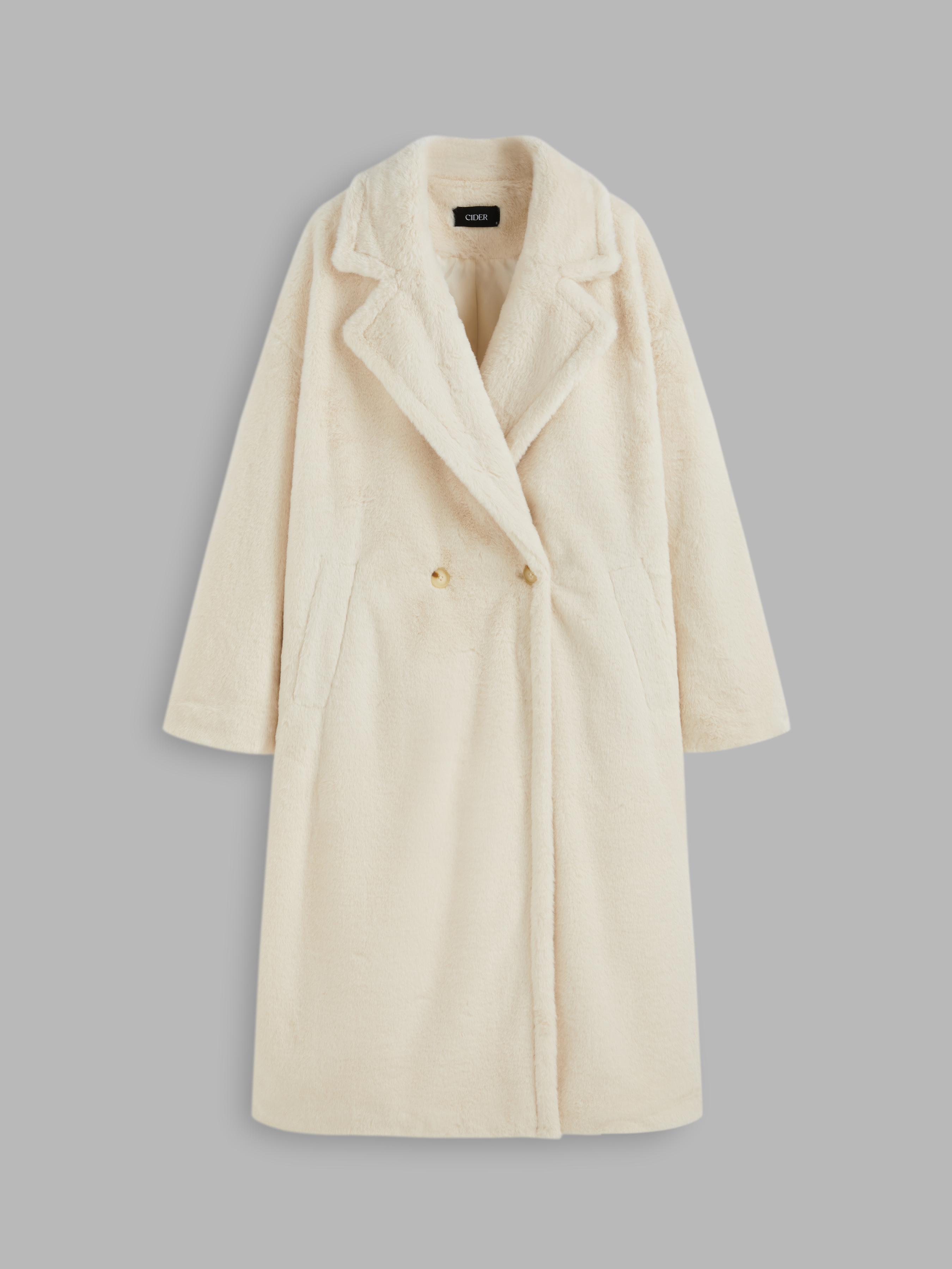 Faux Fur Double Breasted Coat by CIDER