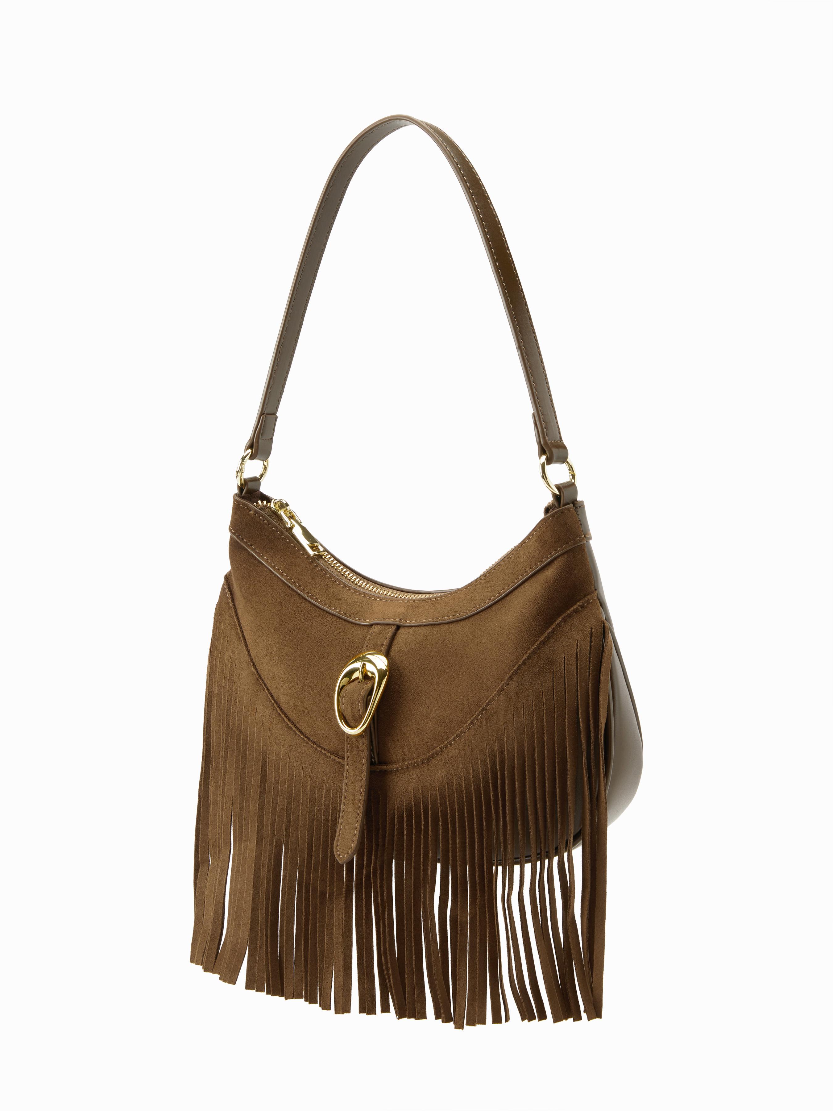 Faux-Suedetasche mit Fransen an den Schultern by CIDER