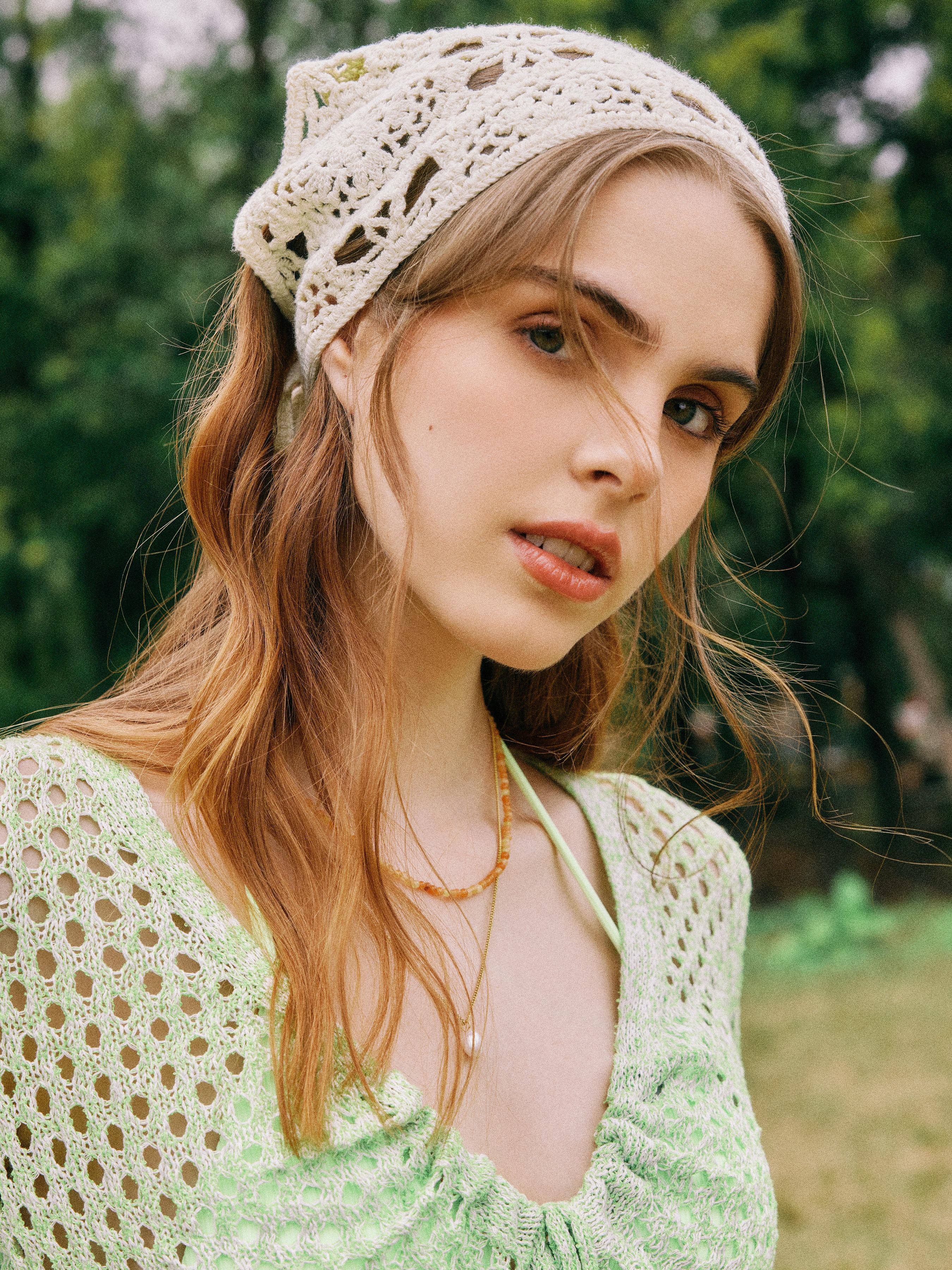 Floral Hollow Out Crochet Hair Band by CIDER