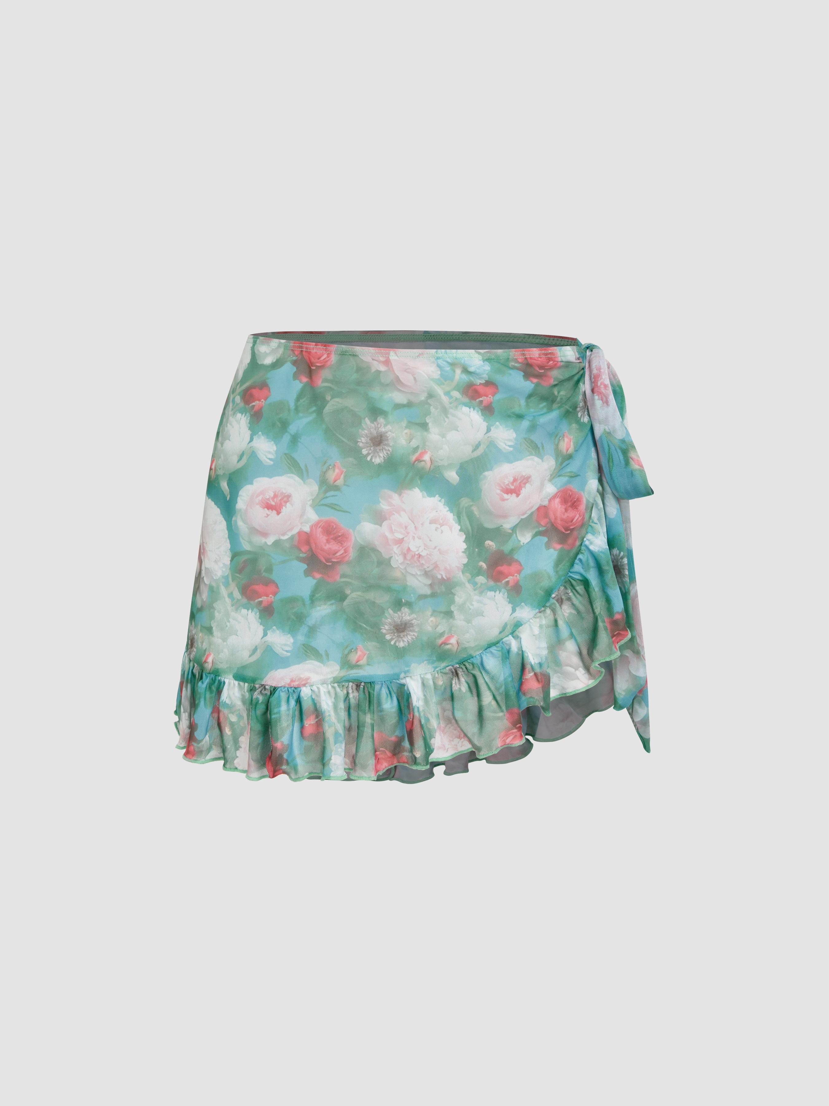 Floral Lettuce Trim Sarong by CIDER