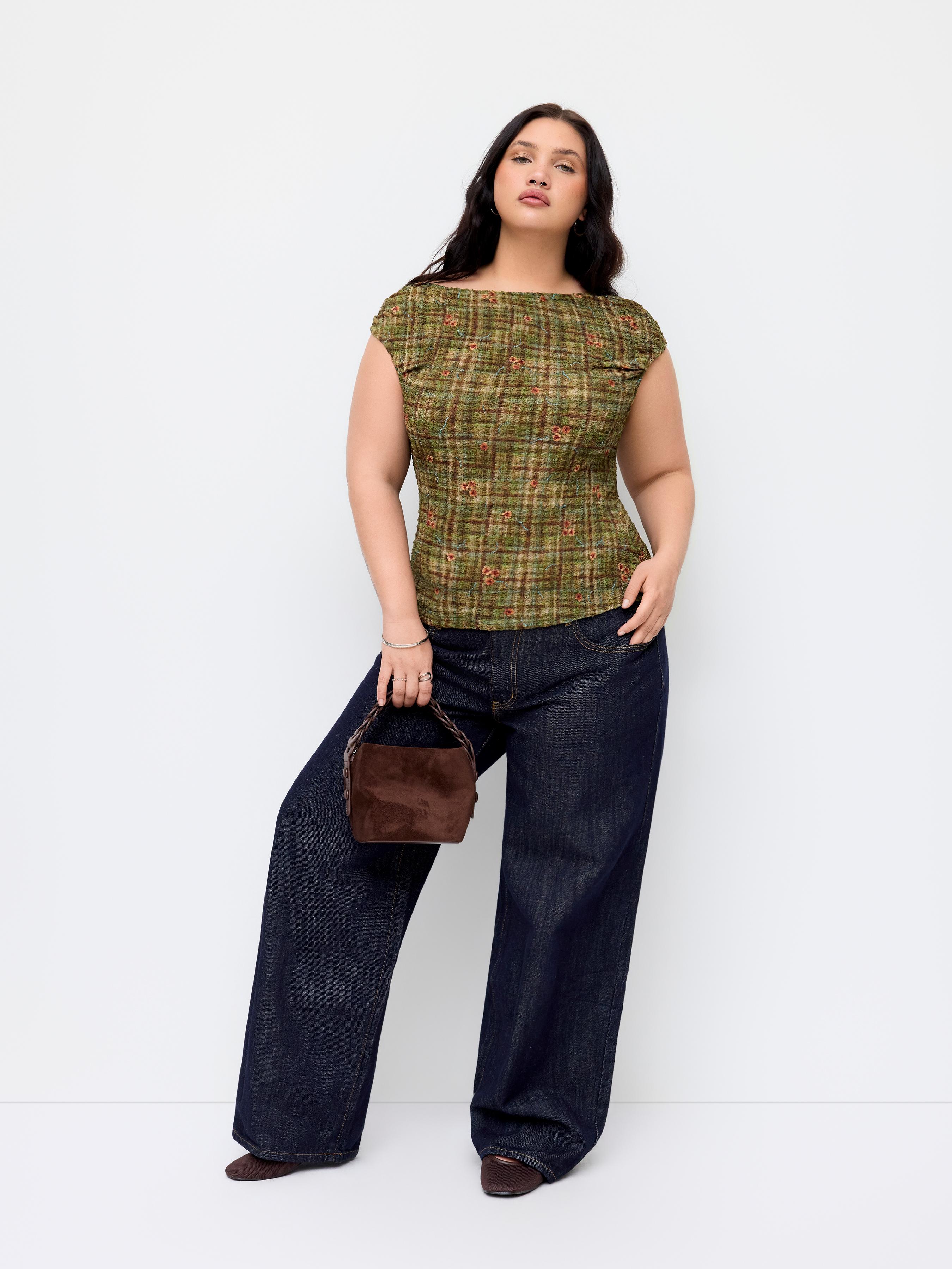 Floral Off-shoulder Ruched Blouse Curve & Plus by CIDER