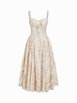 Floral Sculptural Sweetheart Neck Lace Trim Bowknot A-line Maxi Dress by CIDER Floral Sculptural Sweetheart Neck Lace Trim Bowknot A-line Maxi Dress by CIDER
