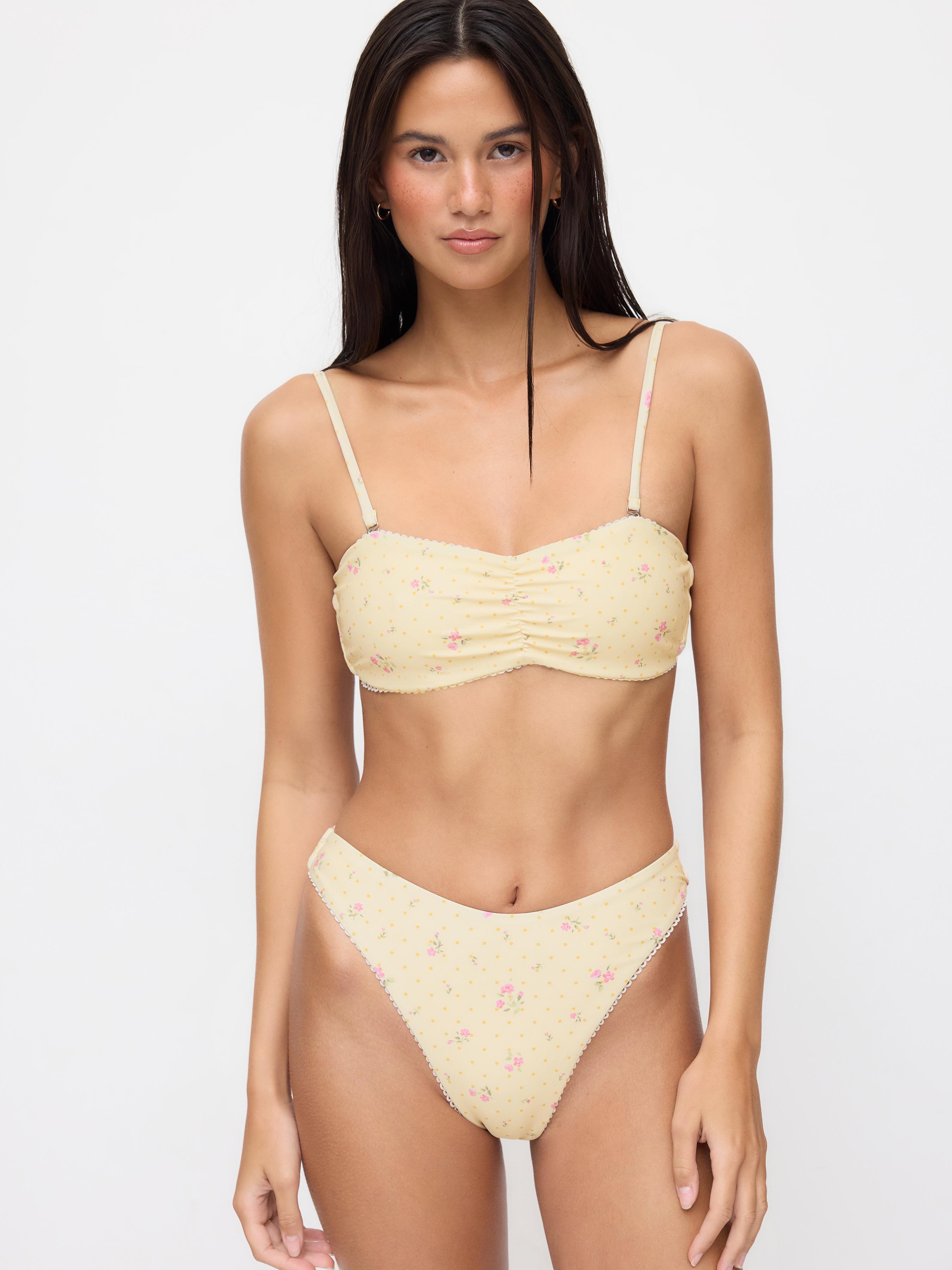 Floral Sweetheart Reversible Cheeky Mid Rise Bikini Set by CIDER