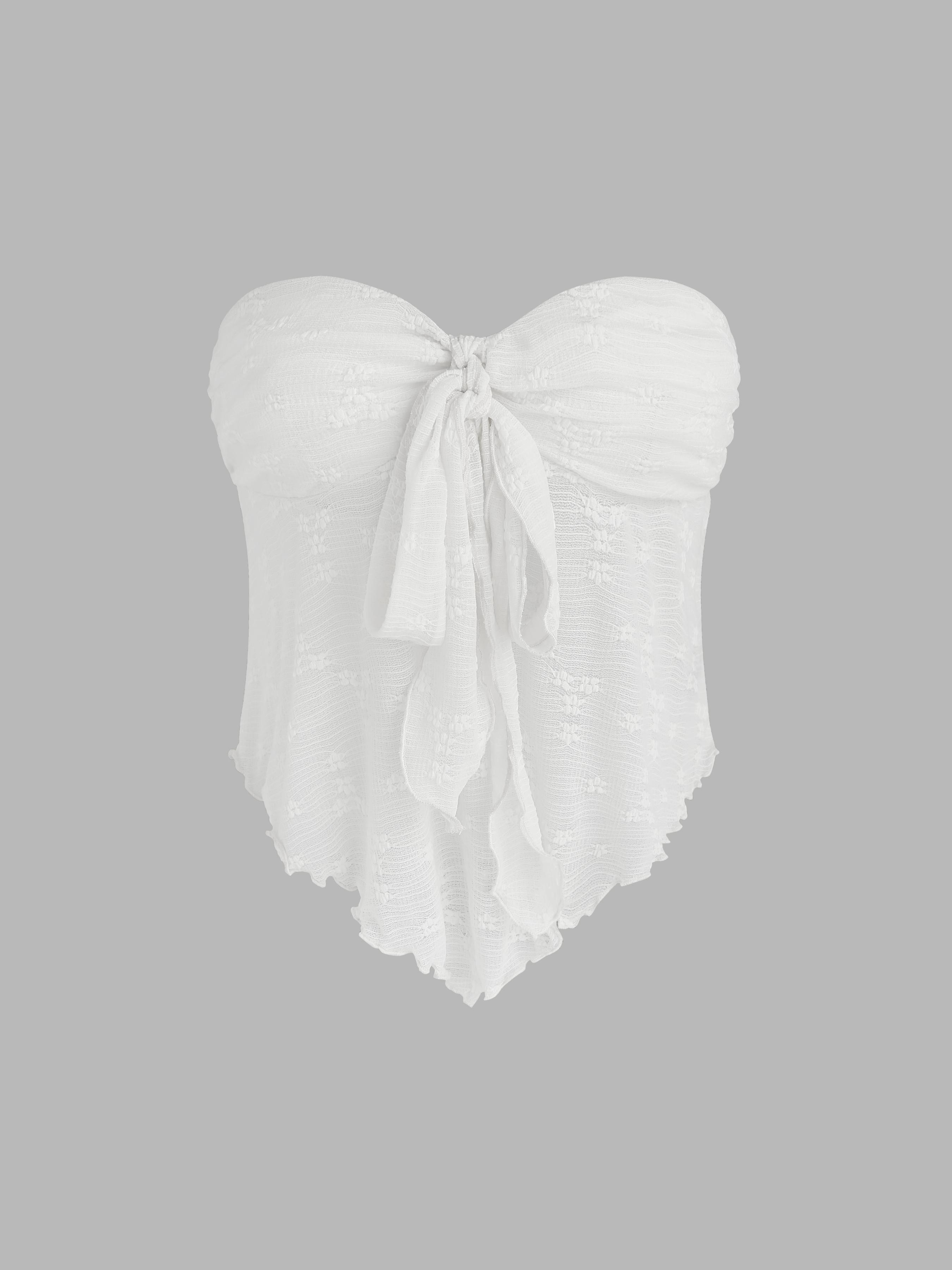 Floral Tie Front Tube Top by CIDER