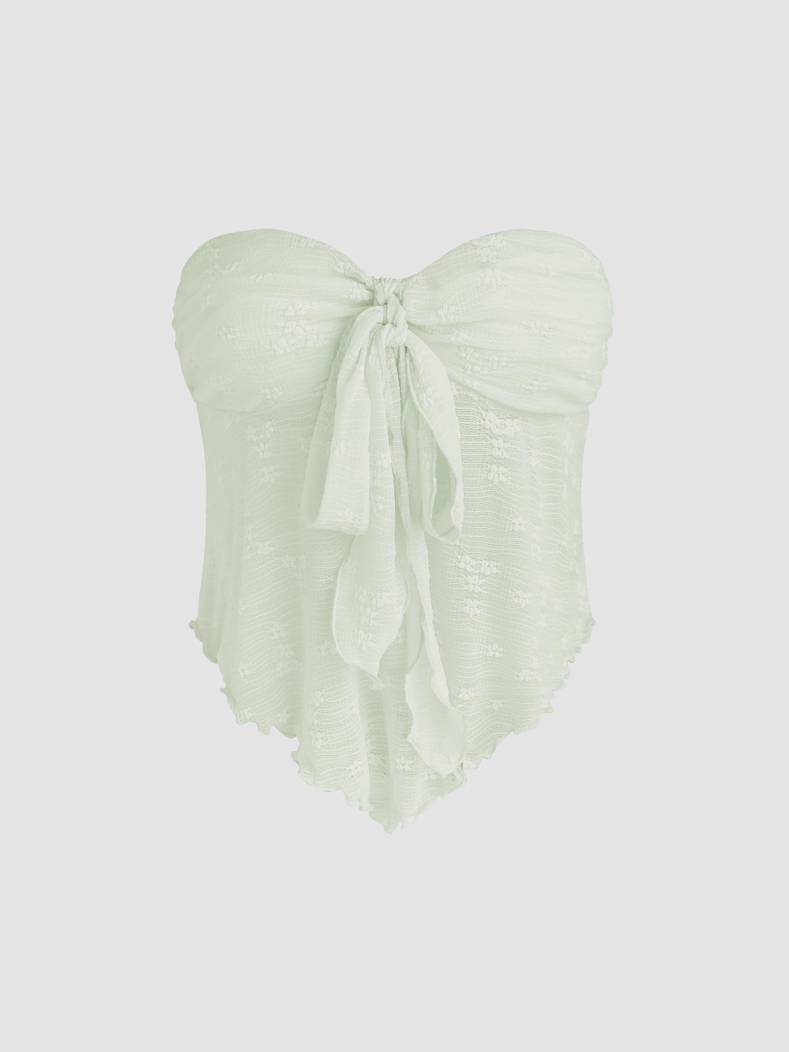 Floral Tie Front Tube Top by CIDER